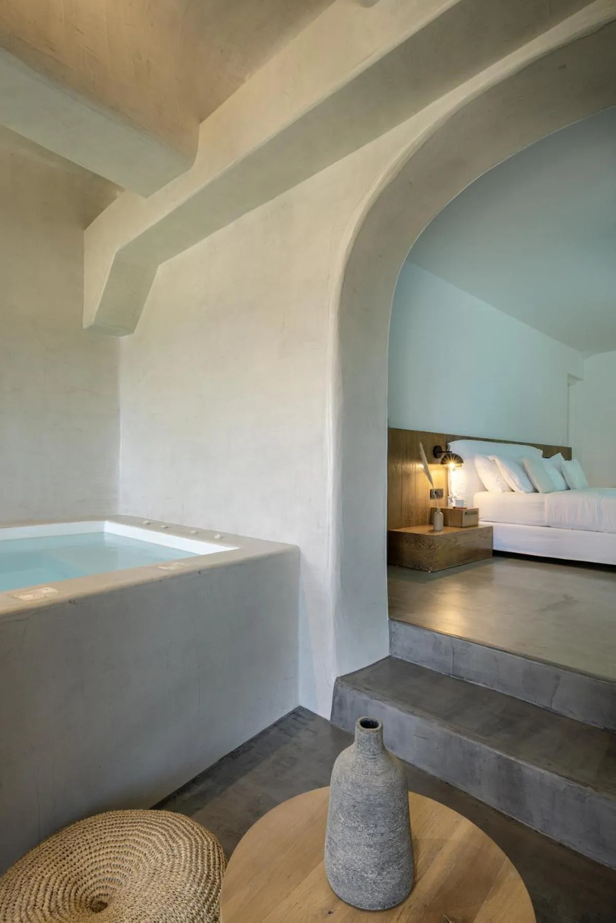 Swimming pool, Bed in Melidonia Suites