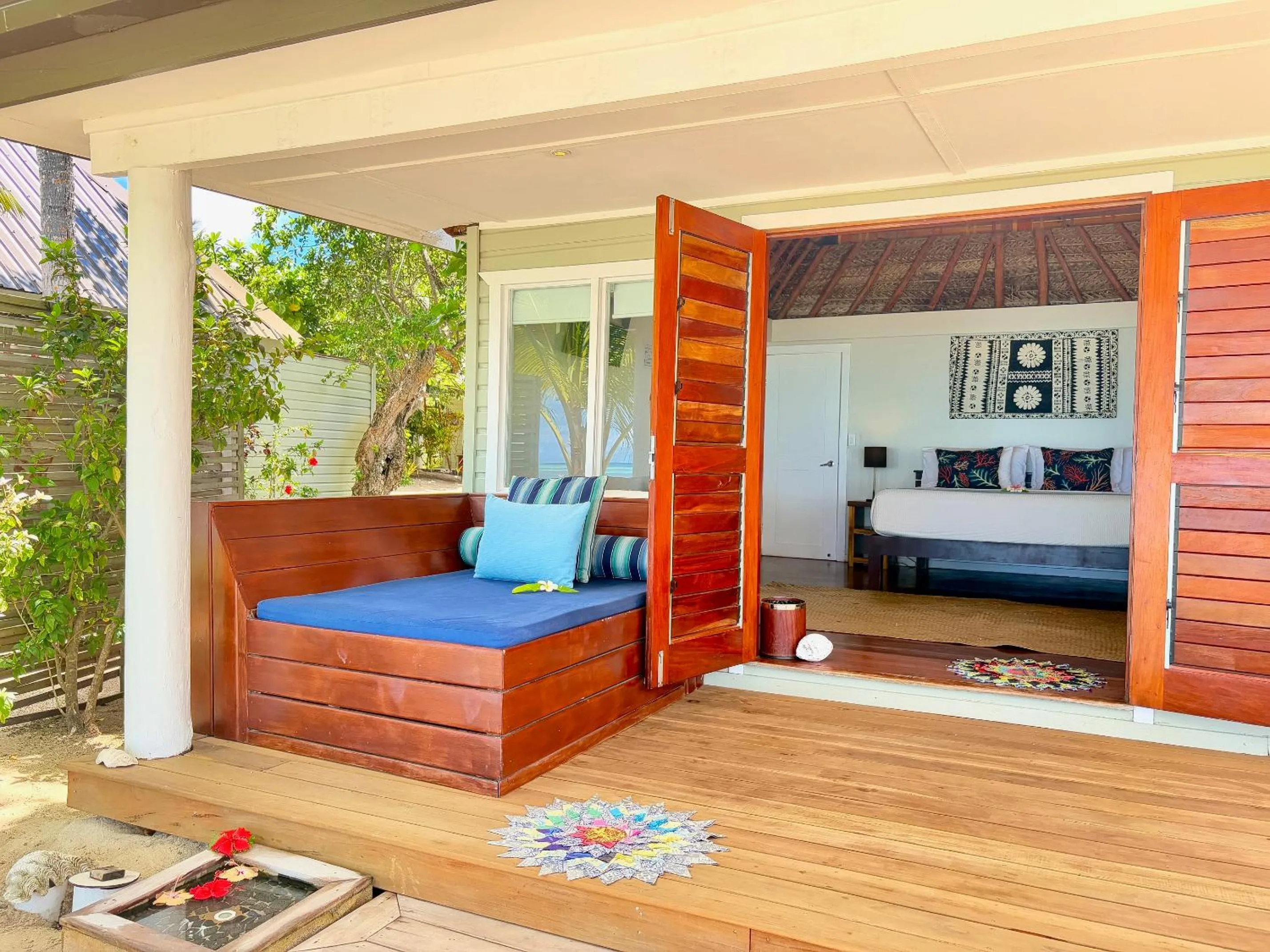 Balcony/Terrace, Bed in Blue Lagoon Beach Resort