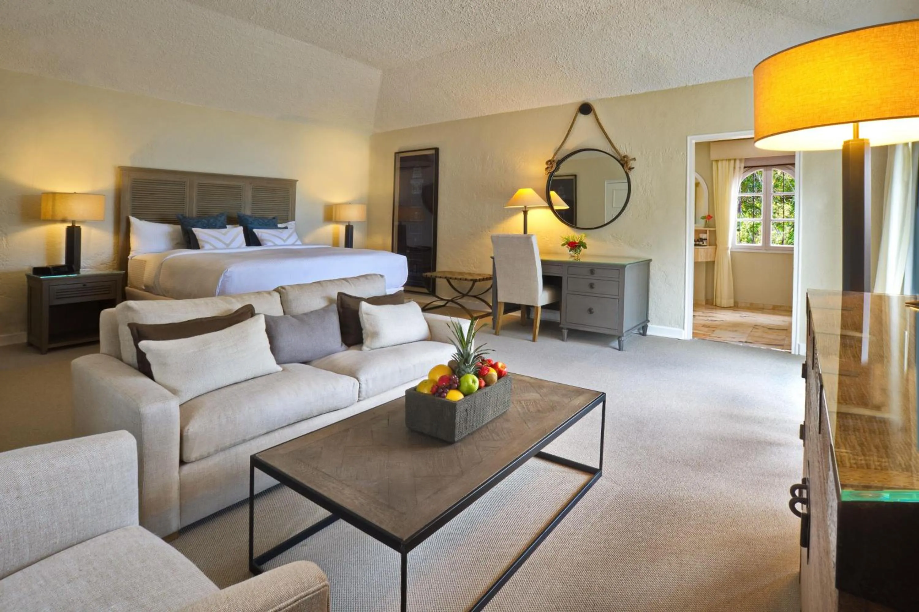 Living room, Bed in Fairmont Royal Pavilion Barbados Resort
