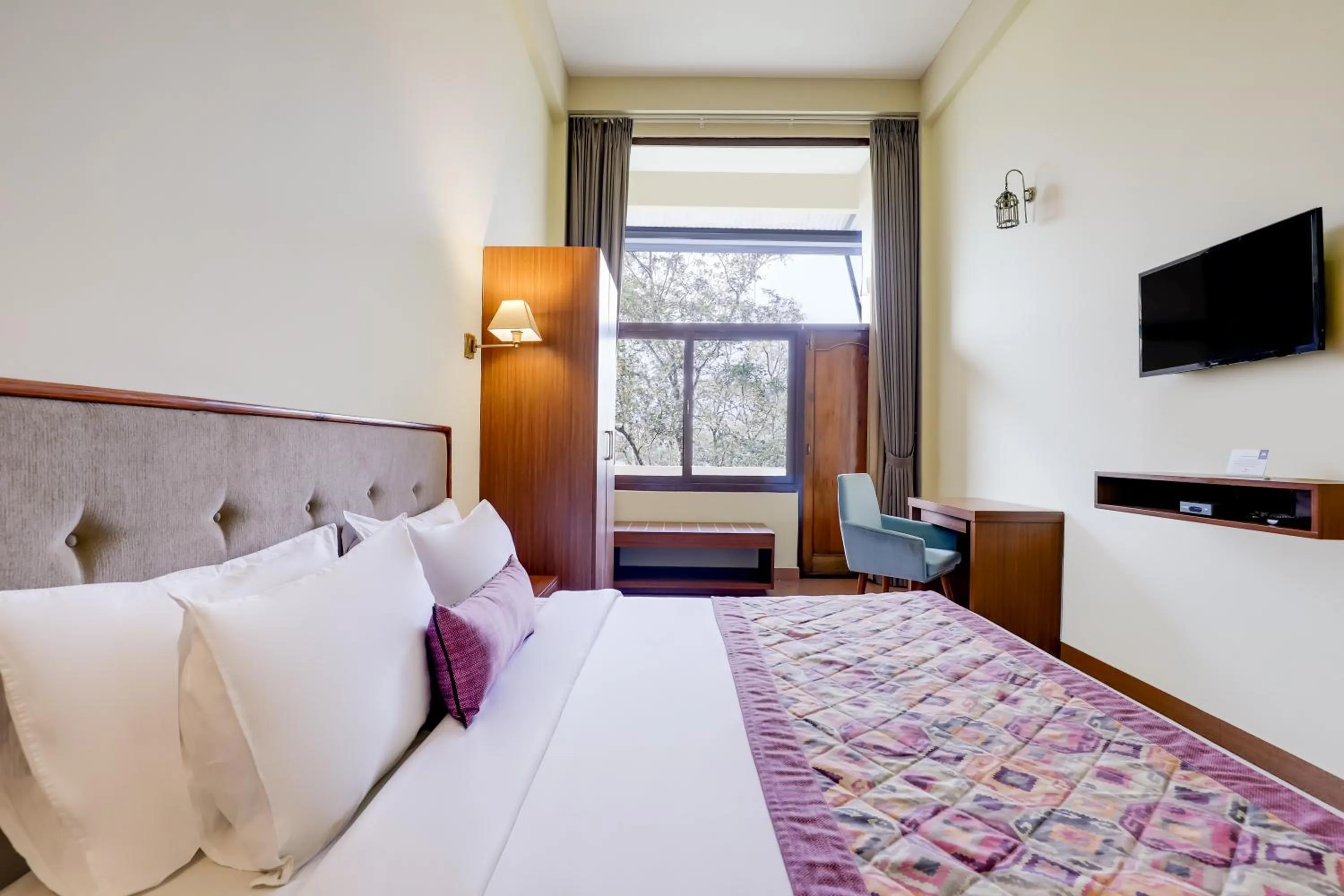 Bed in Mount Himalayan Hotel