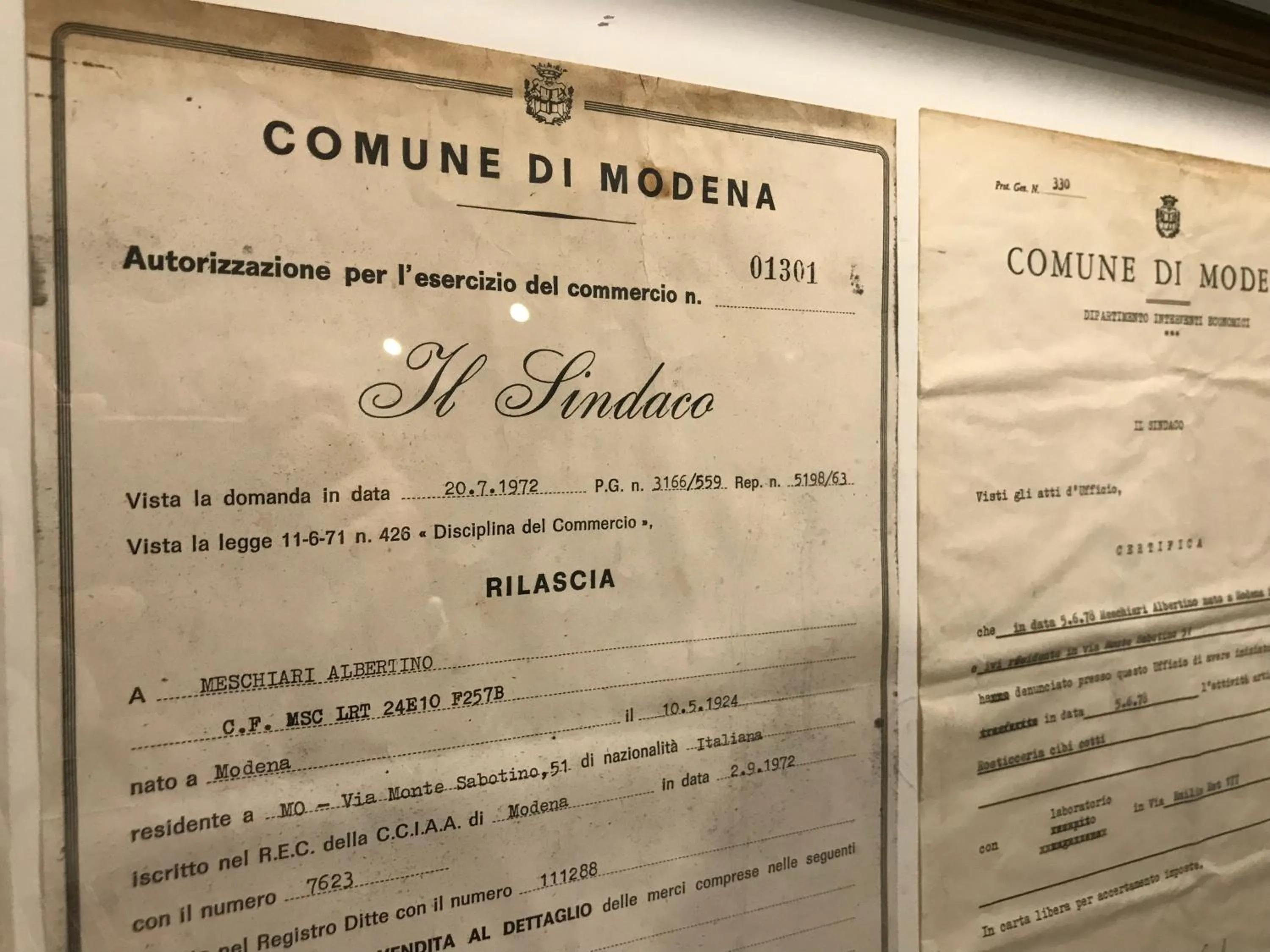 Certificate/Award in taverna napoleone