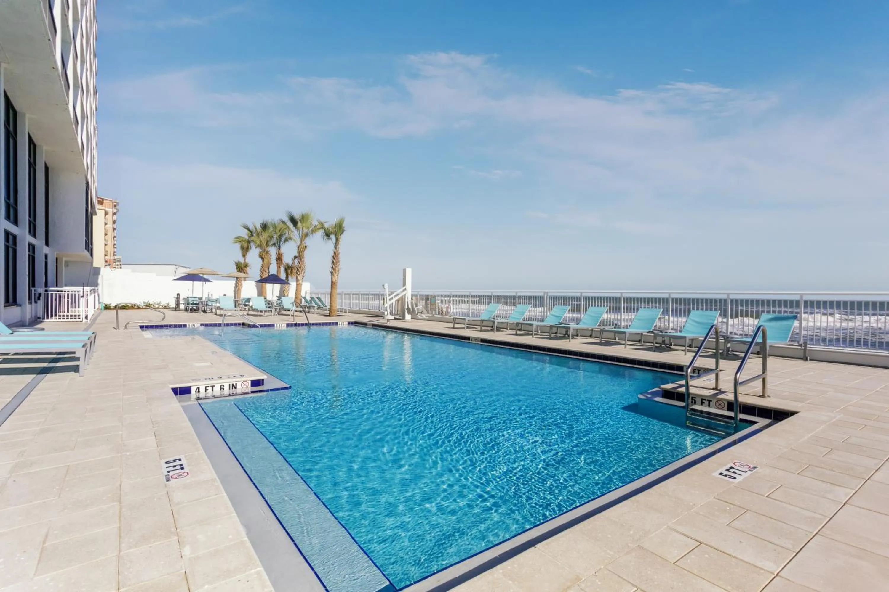 Swimming pool in Holiday Inn Express & Suites Oceanfront Daytona Beach Shores by IHG