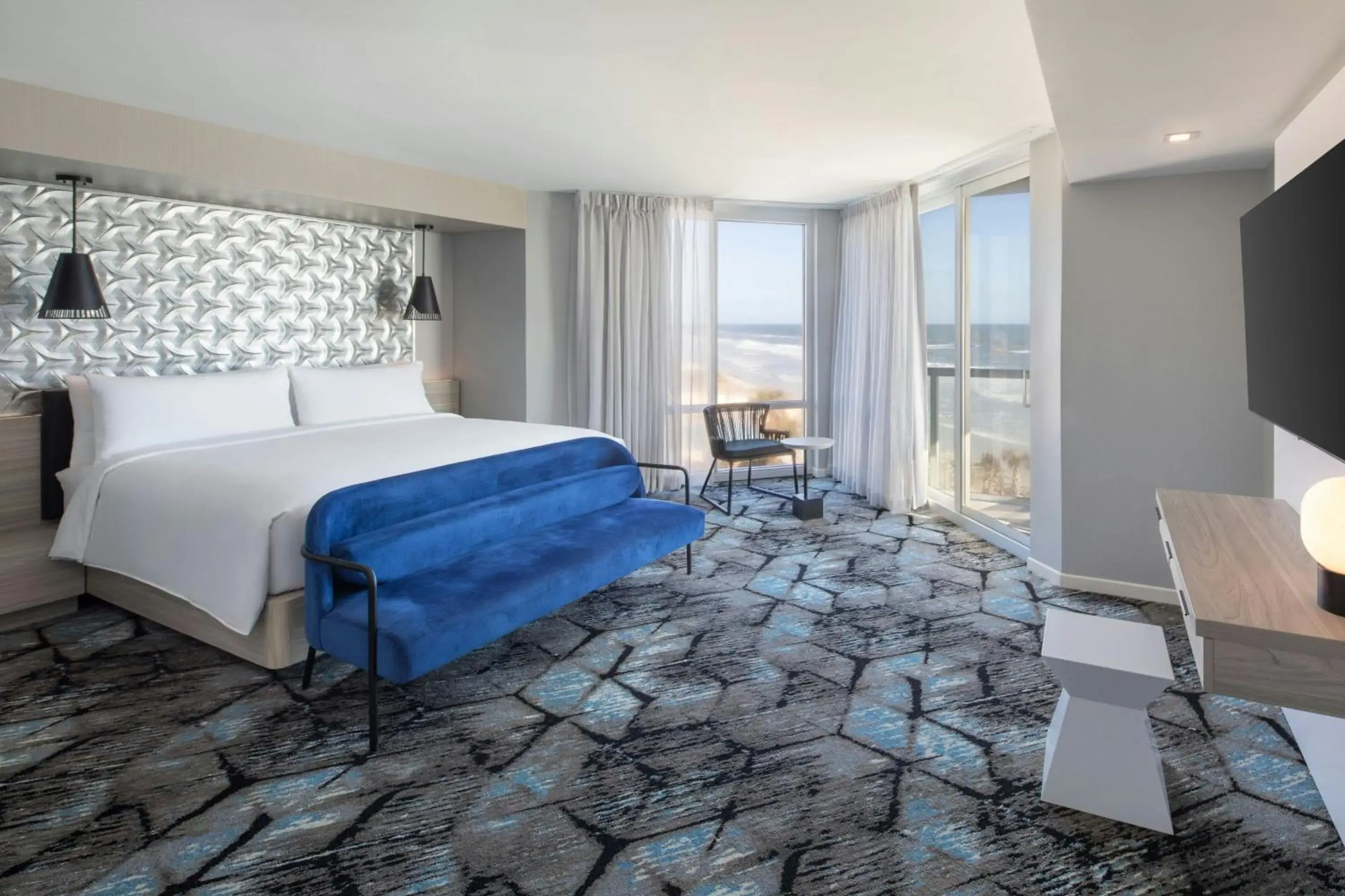 One-Bedroom King Suite with Oceanfront View and Balcony in Renaissance Daytona Beach Oceanfront Hotel One-Bedroom King Suite with Oceanfront View and Balcony in Renaissance Daytona Beach Oceanfront Hotel