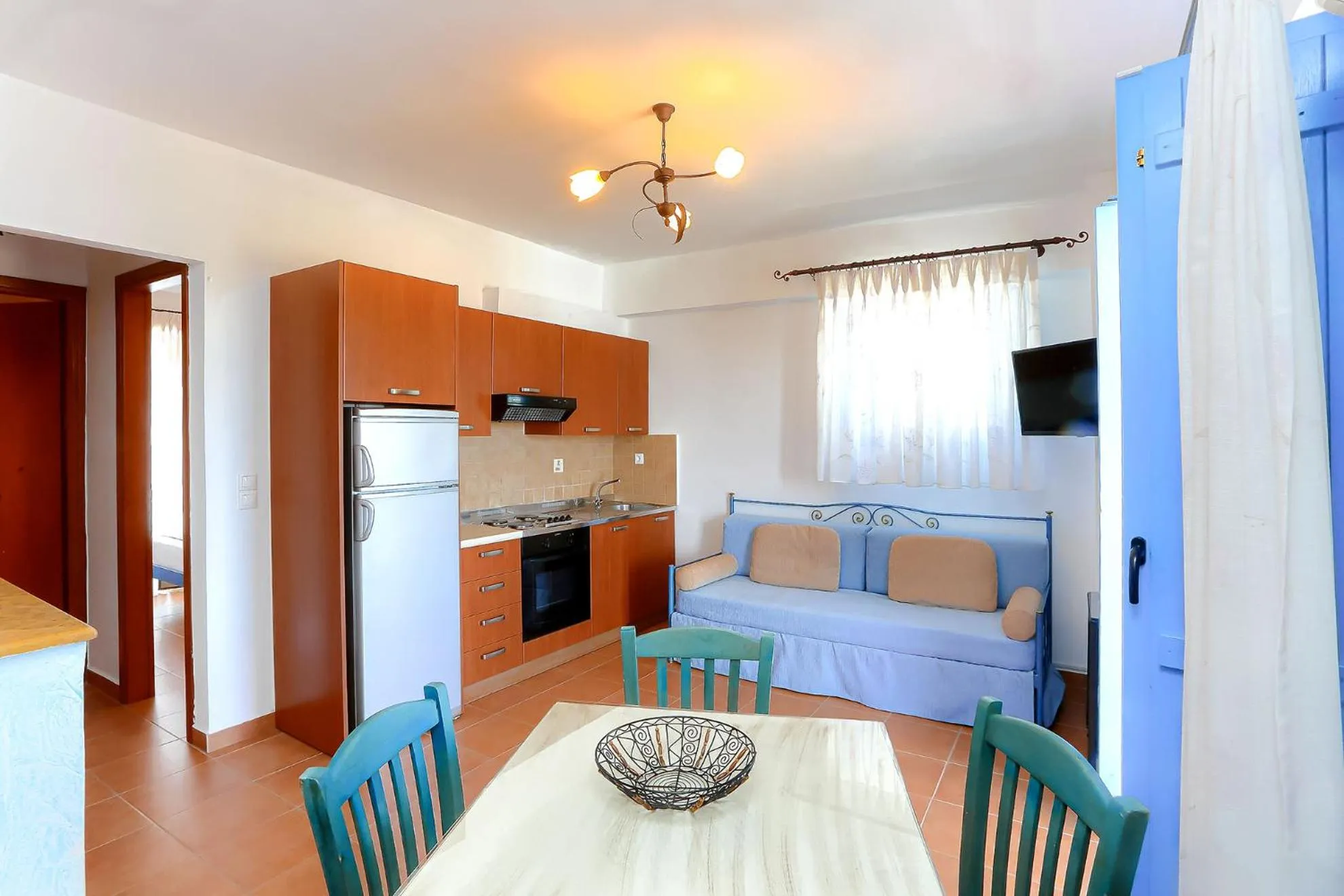 Seating area in Vathi Hotel Apartment Hotel