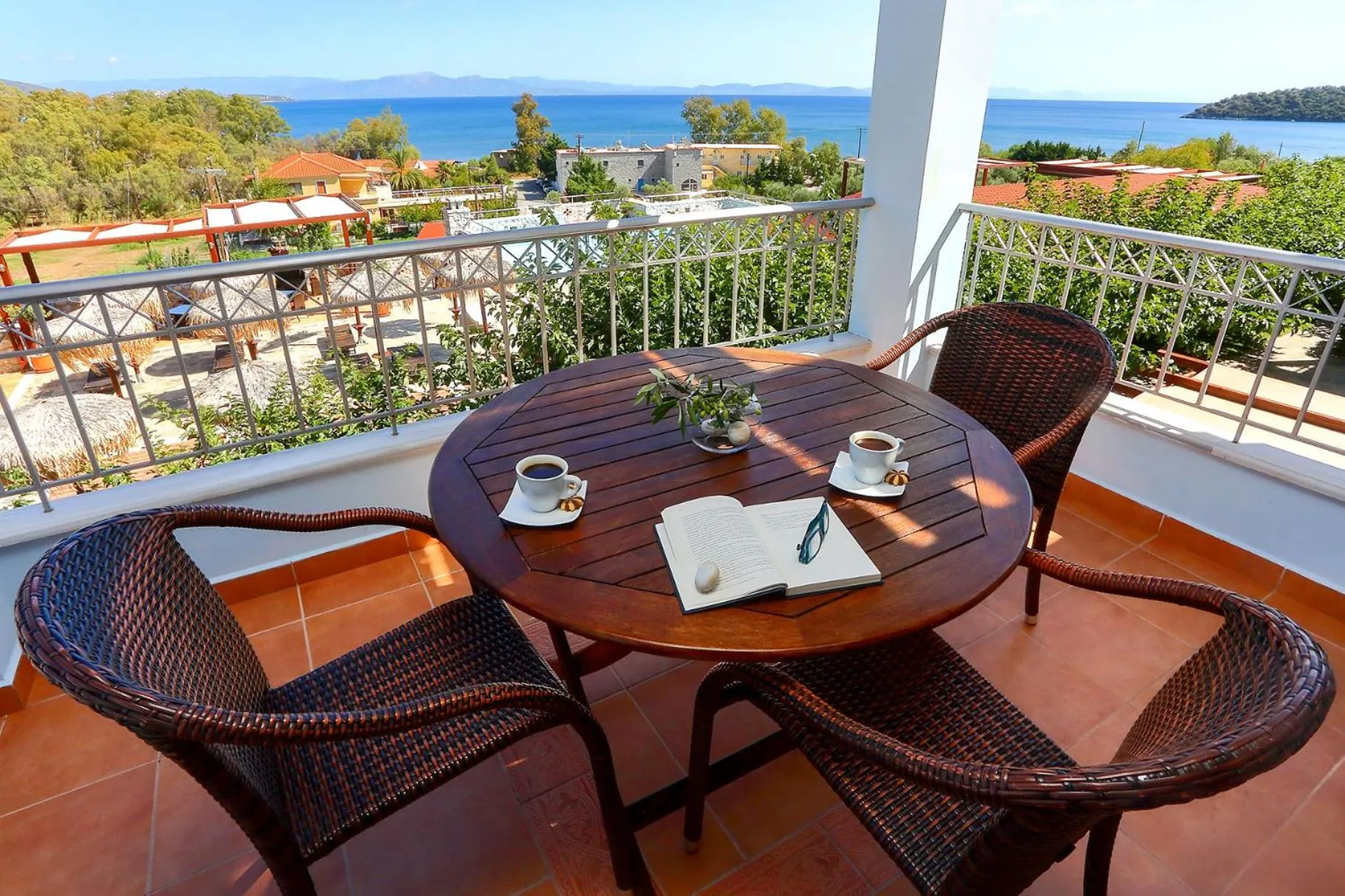 Balcony/Terrace in Vathi Hotel Apartment Hotel