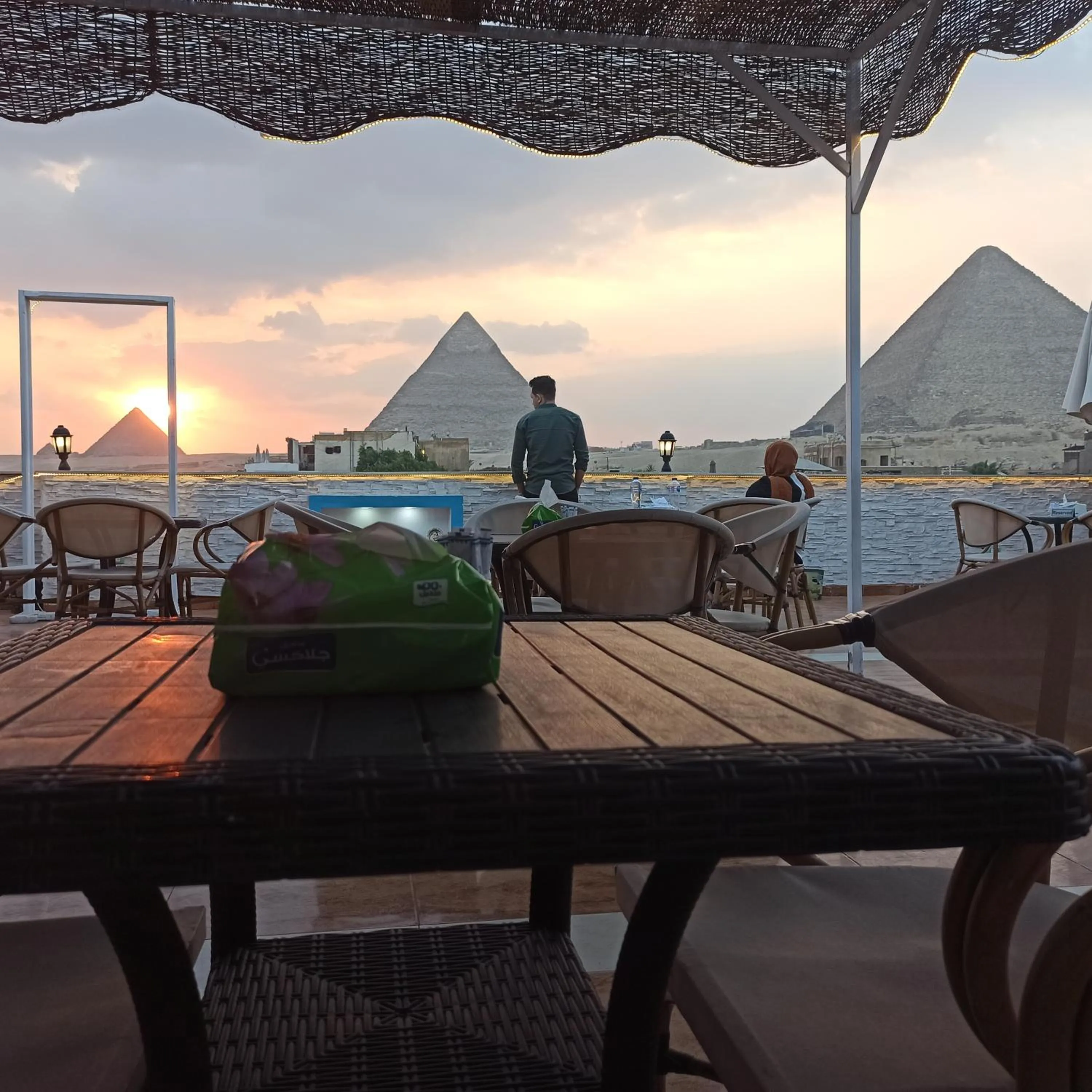 Sunset in Pyramids Top Inn
