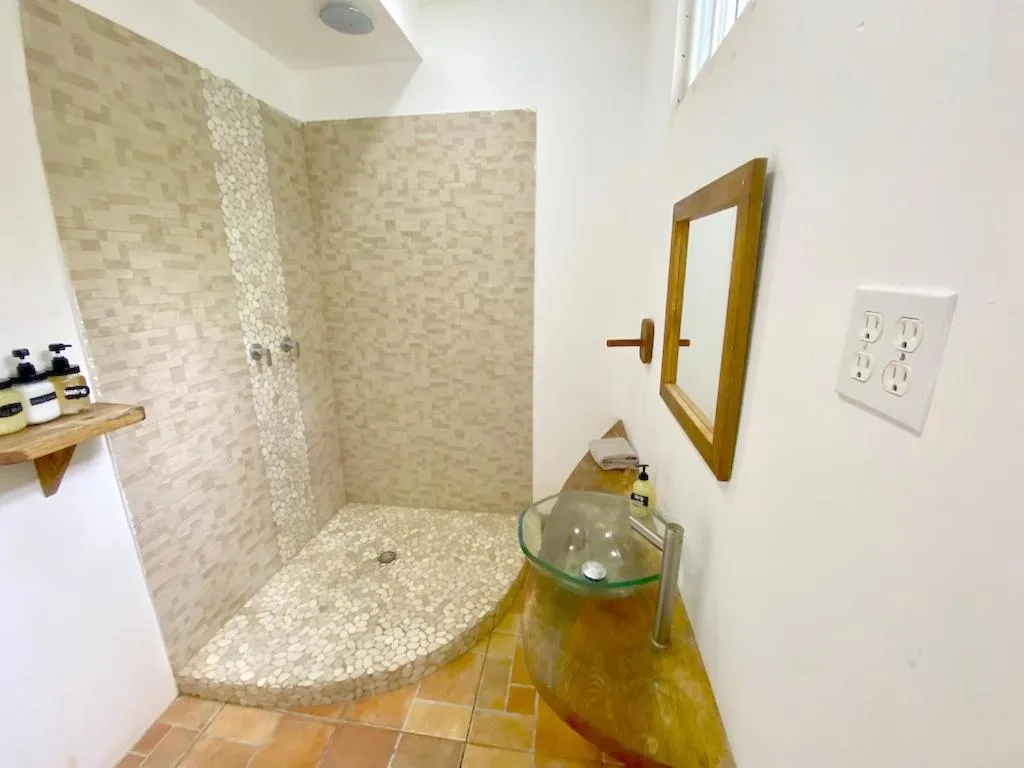 Shower in Bird Island Bungalows