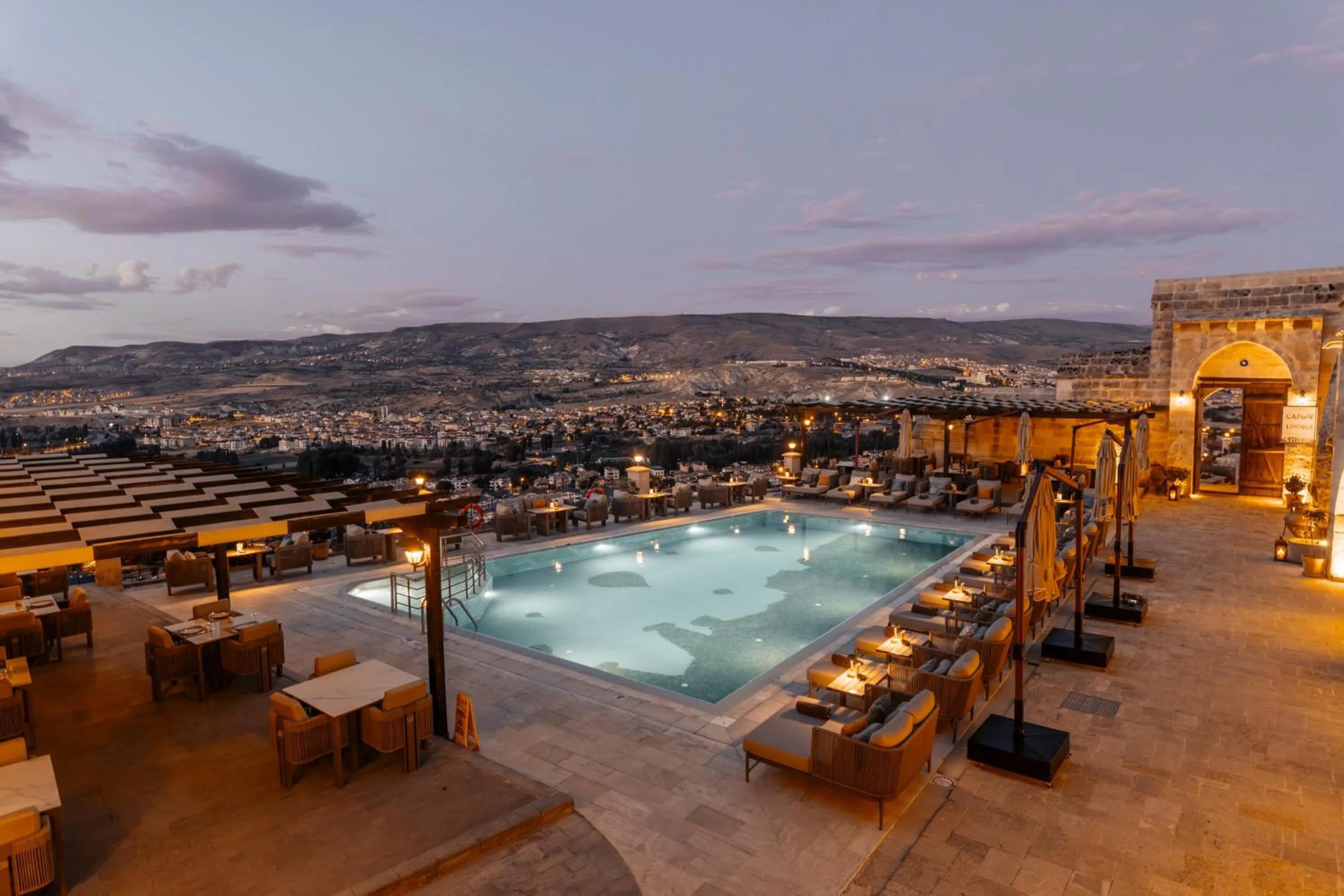 Pool view in Kayakapi Premium Caves Cappadocia