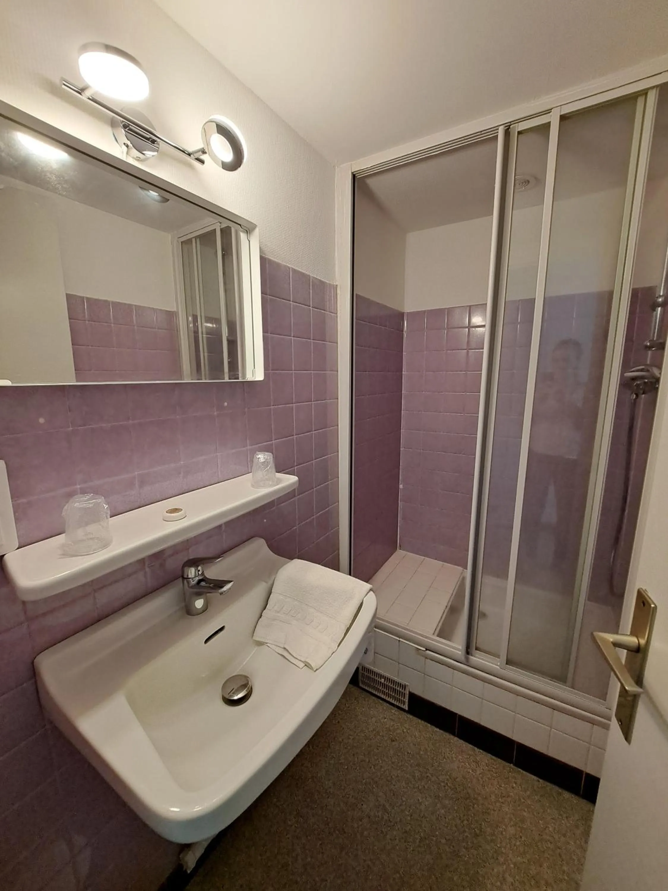 Shower in Hôtel Les Mouflons