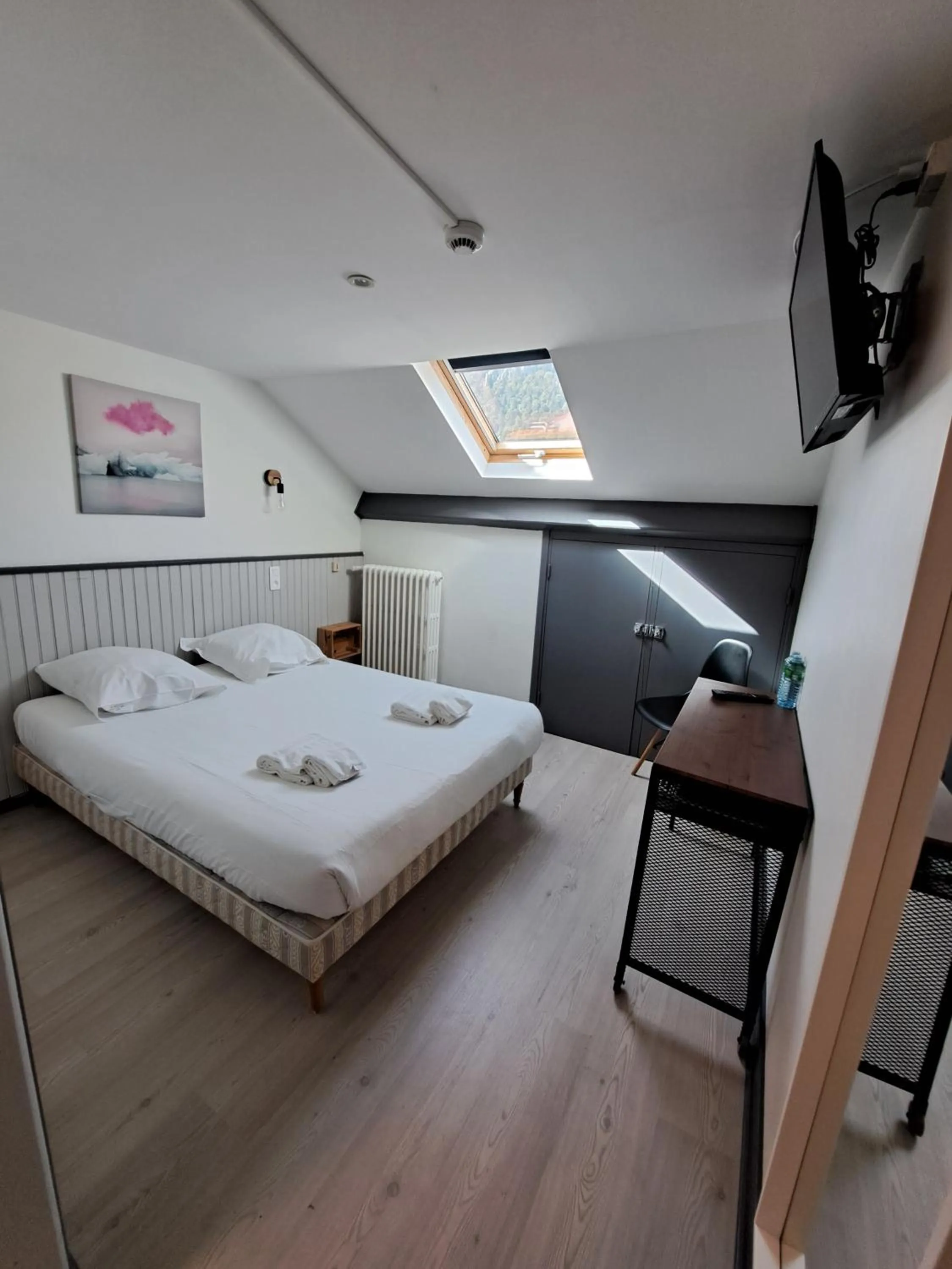 Communal lounge/ TV room in Hôtel Les Mouflons