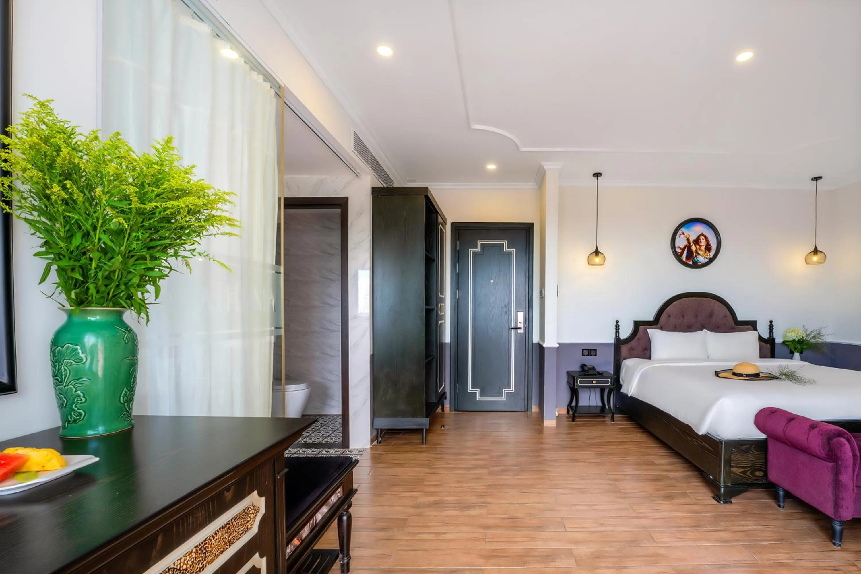 wardrobe, Bed in Athenia Hoi An Boutique Hotel & Spa