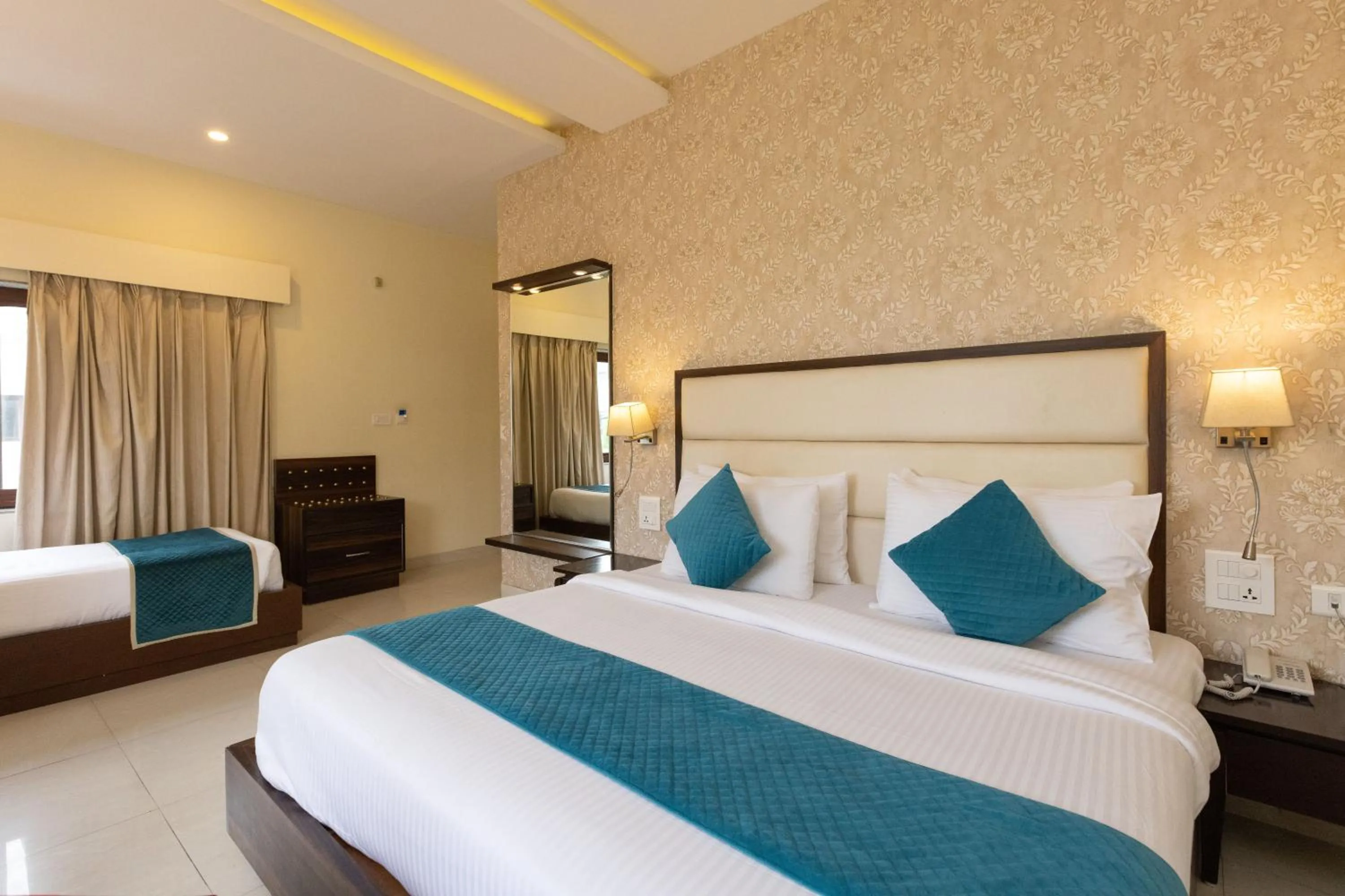 View (from property/room), Bed in Indira Nikunj Rubystone Exotic