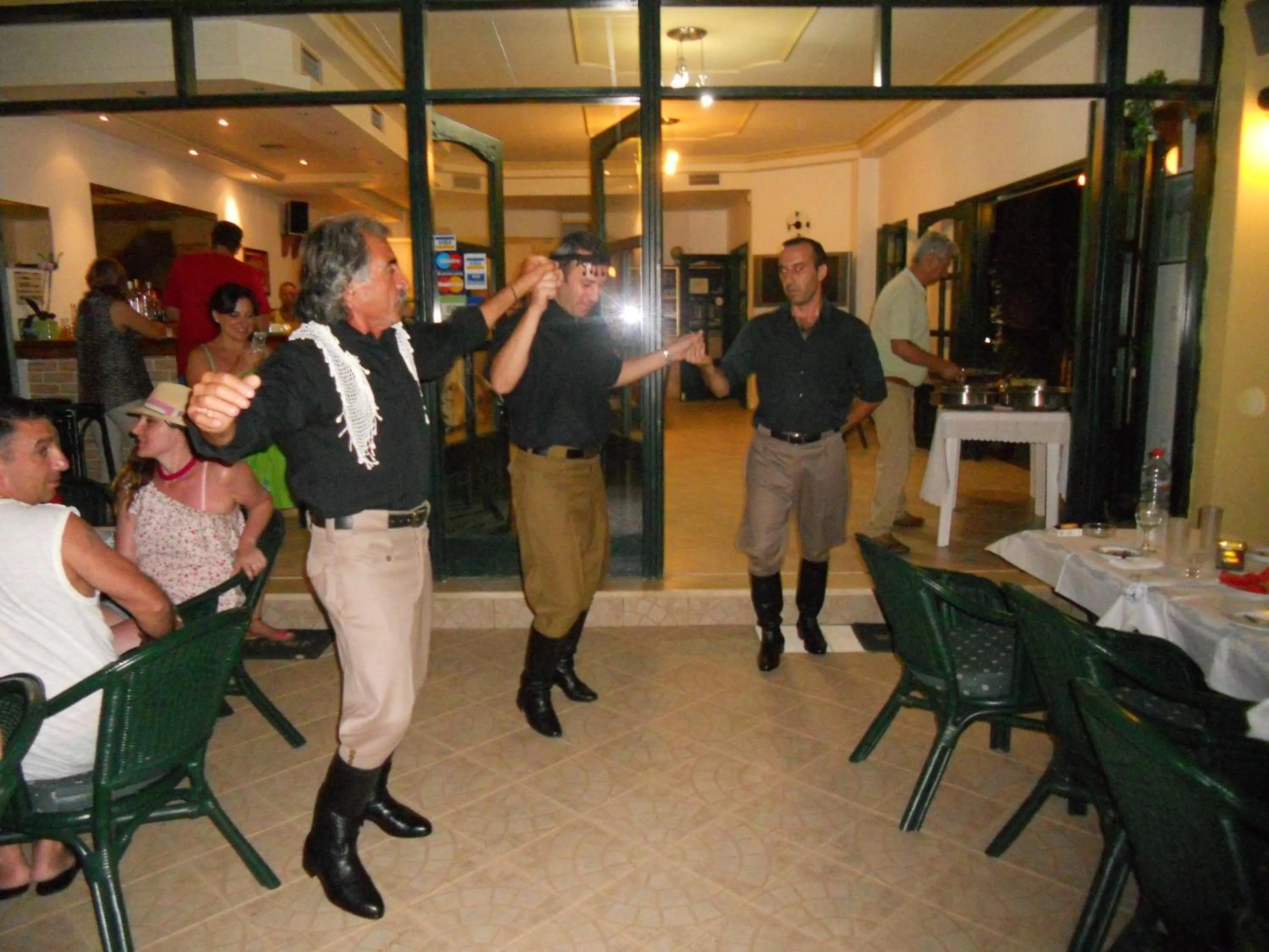Evening entertainment in Aspri Petra Apartments