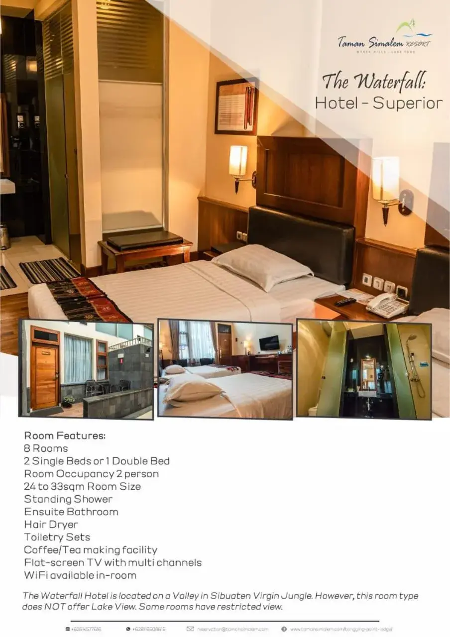 Waterfall Superior Twin Room in Taman Simalem Resort Waterfall Superior Twin Room in Taman Simalem Resort