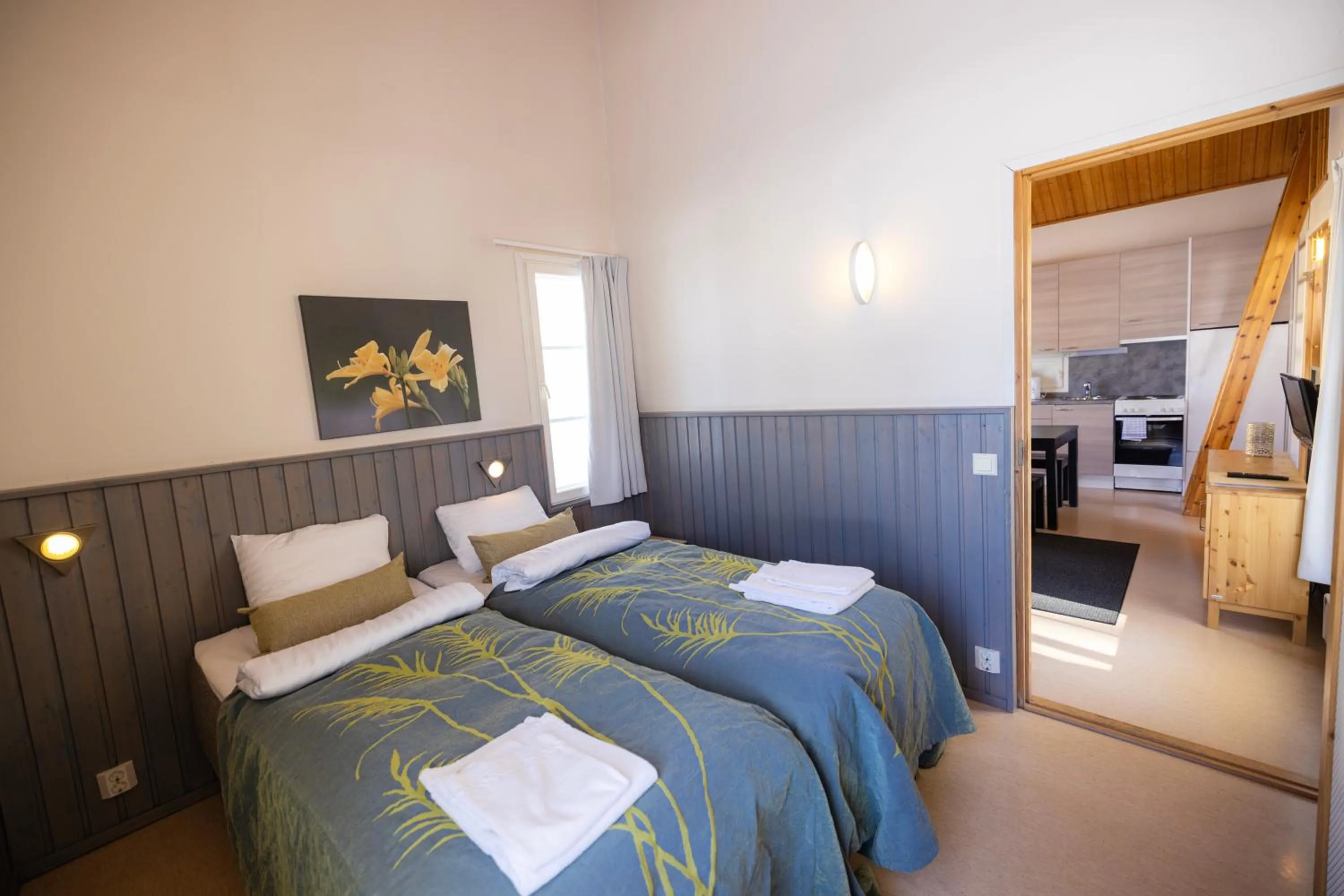 Bed in Nallikari Seaside Cottages