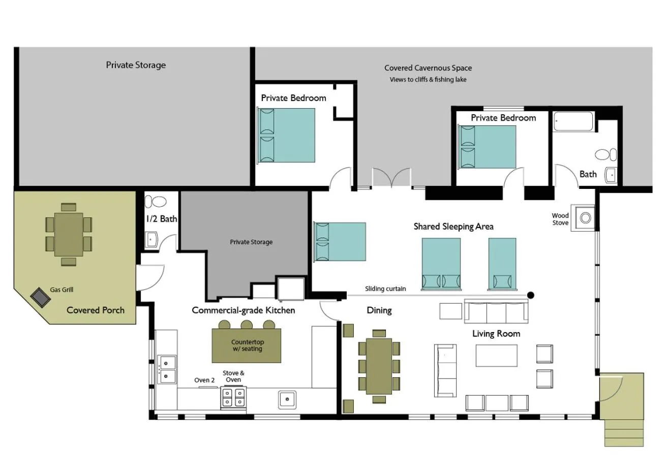 Floor plan in Corkins Lodge