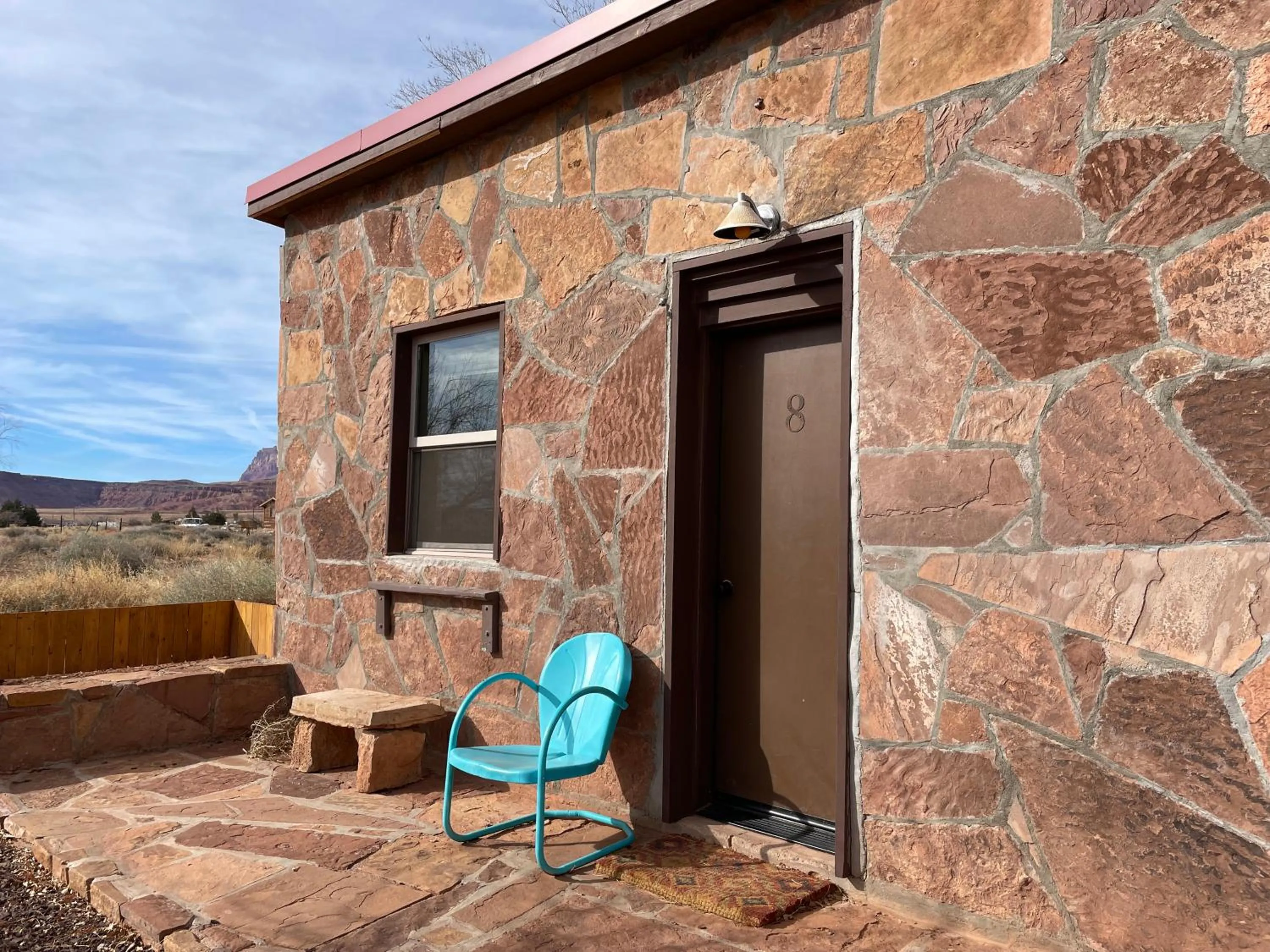 Patio in Lee's Ferry Lodge at Vermilion Cliffs