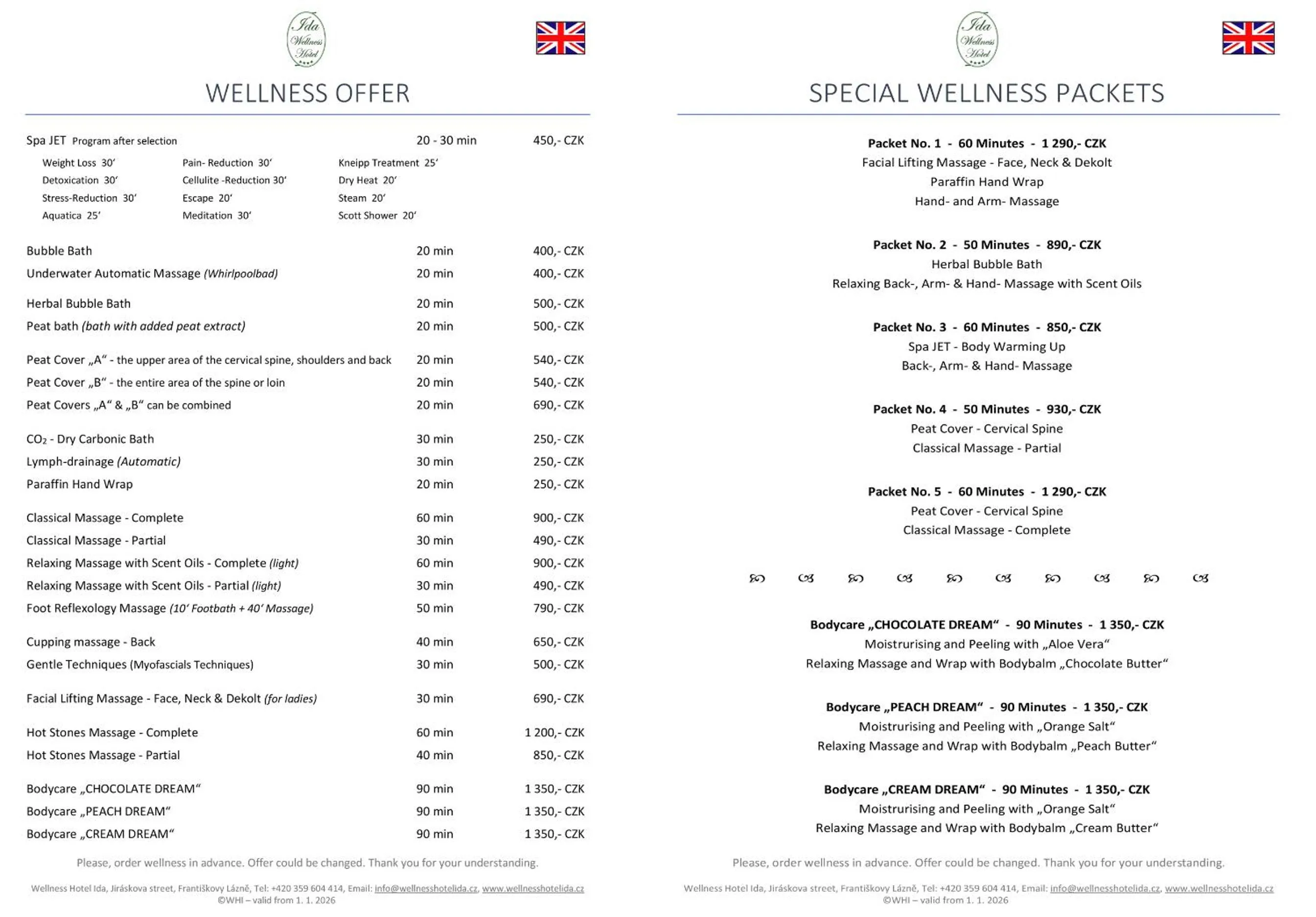 Spa and wellness centre/facilities in Wellness Hotel Ida