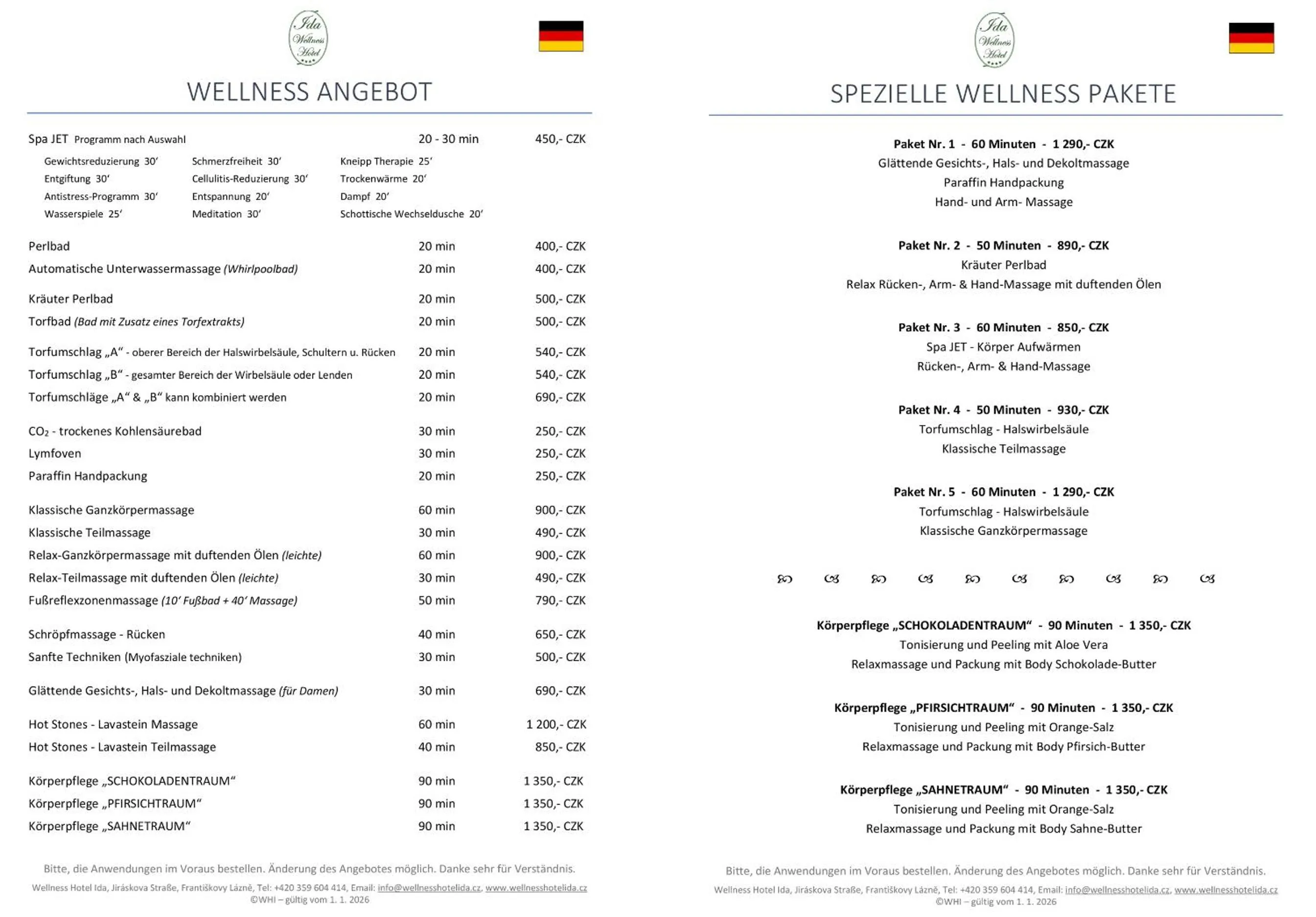 Spa and wellness centre/facilities in Wellness Hotel Ida