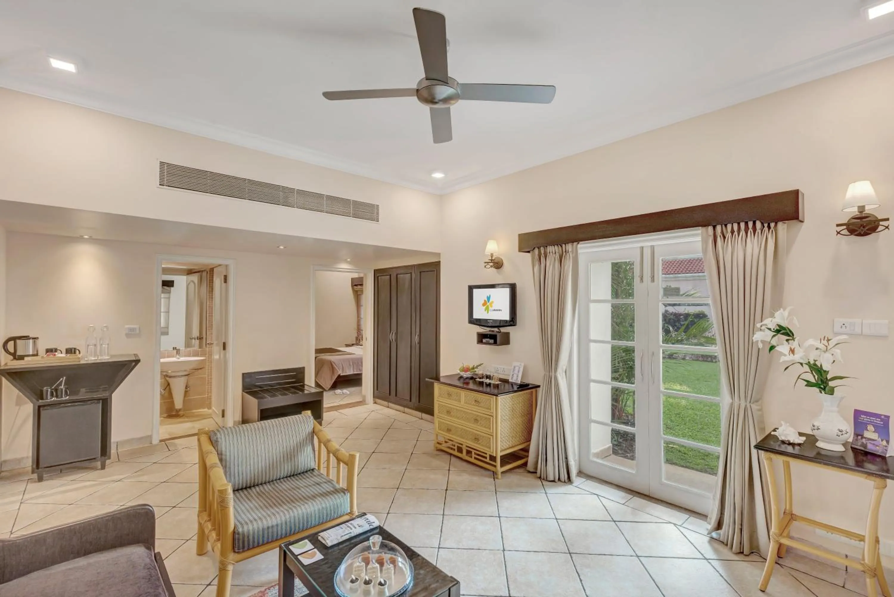 Living room in Club Mahindra Emerald Palms, Goa