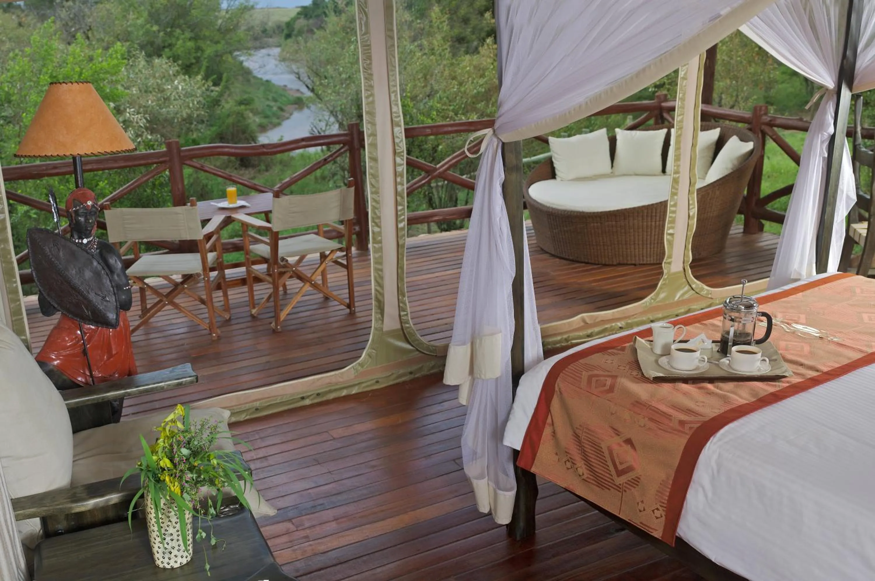 River view, Bed in Ashnil Mara Camp