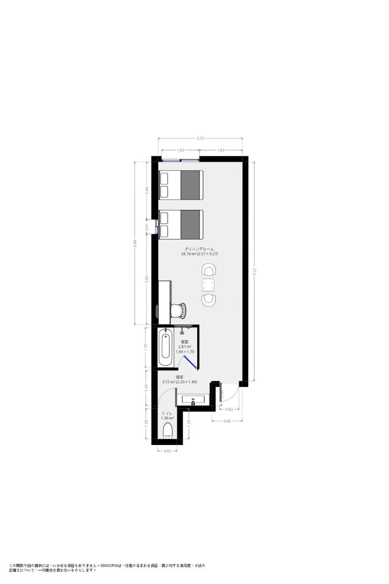 Floor plan in Hotel ZIZI Kyoto Gion