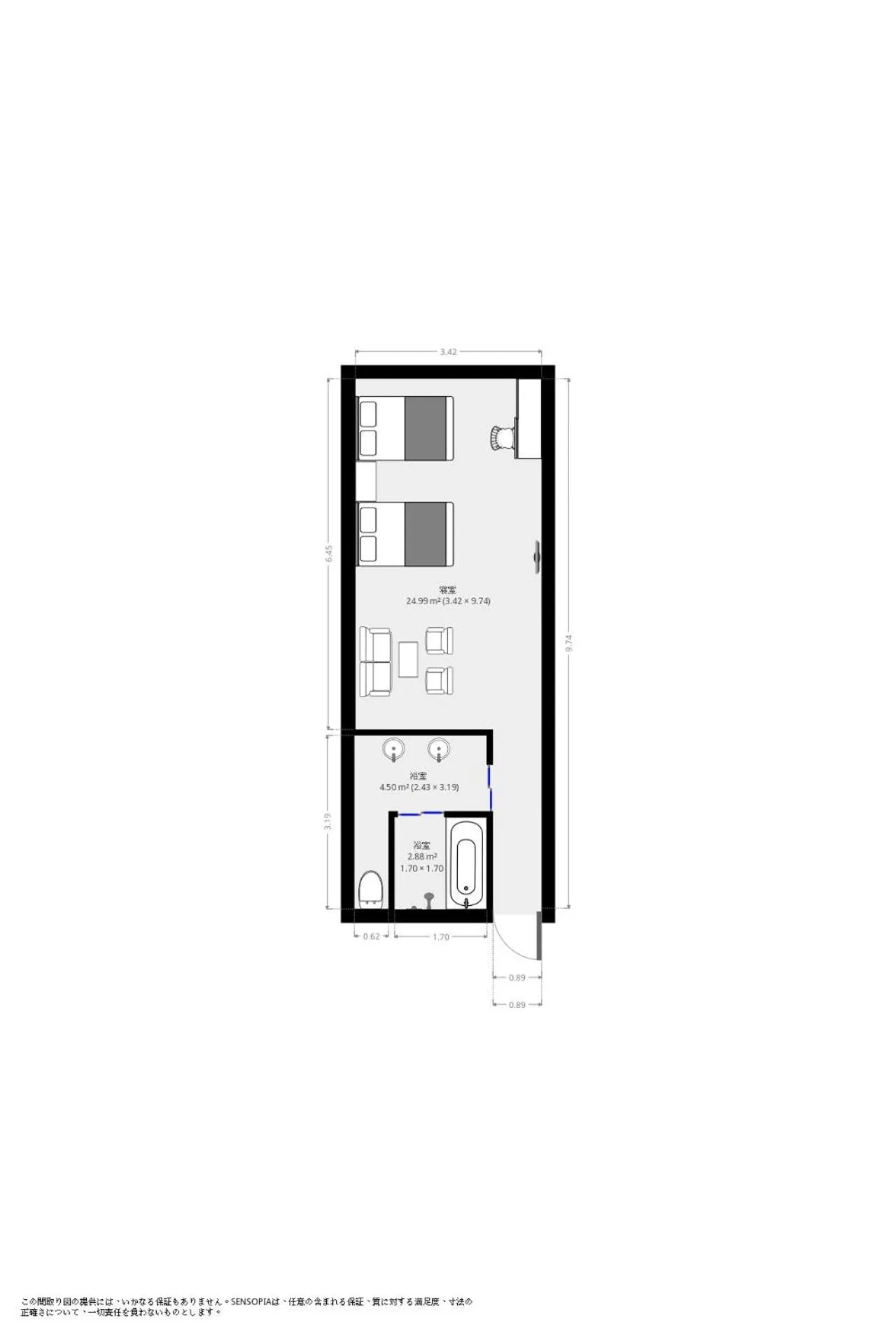 Floor plan in Hotel ZIZI Kyoto Gion