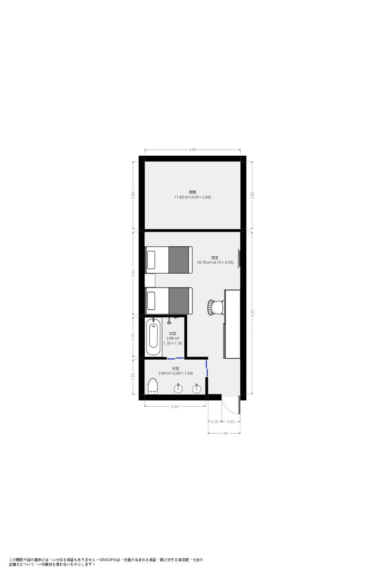 Floor plan in Hotel ZIZI Kyoto Gion