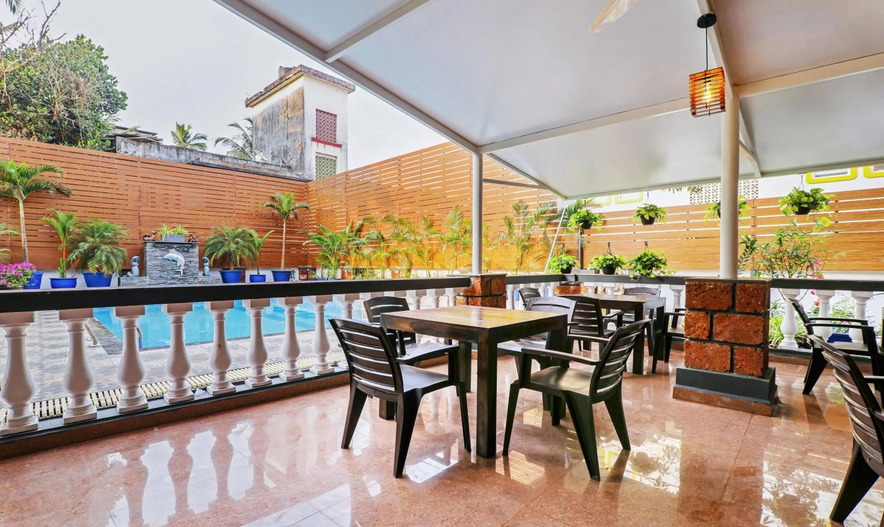 Pool view in Treebo Premium Dona Eliza, 700 Meters From Calangute Beach