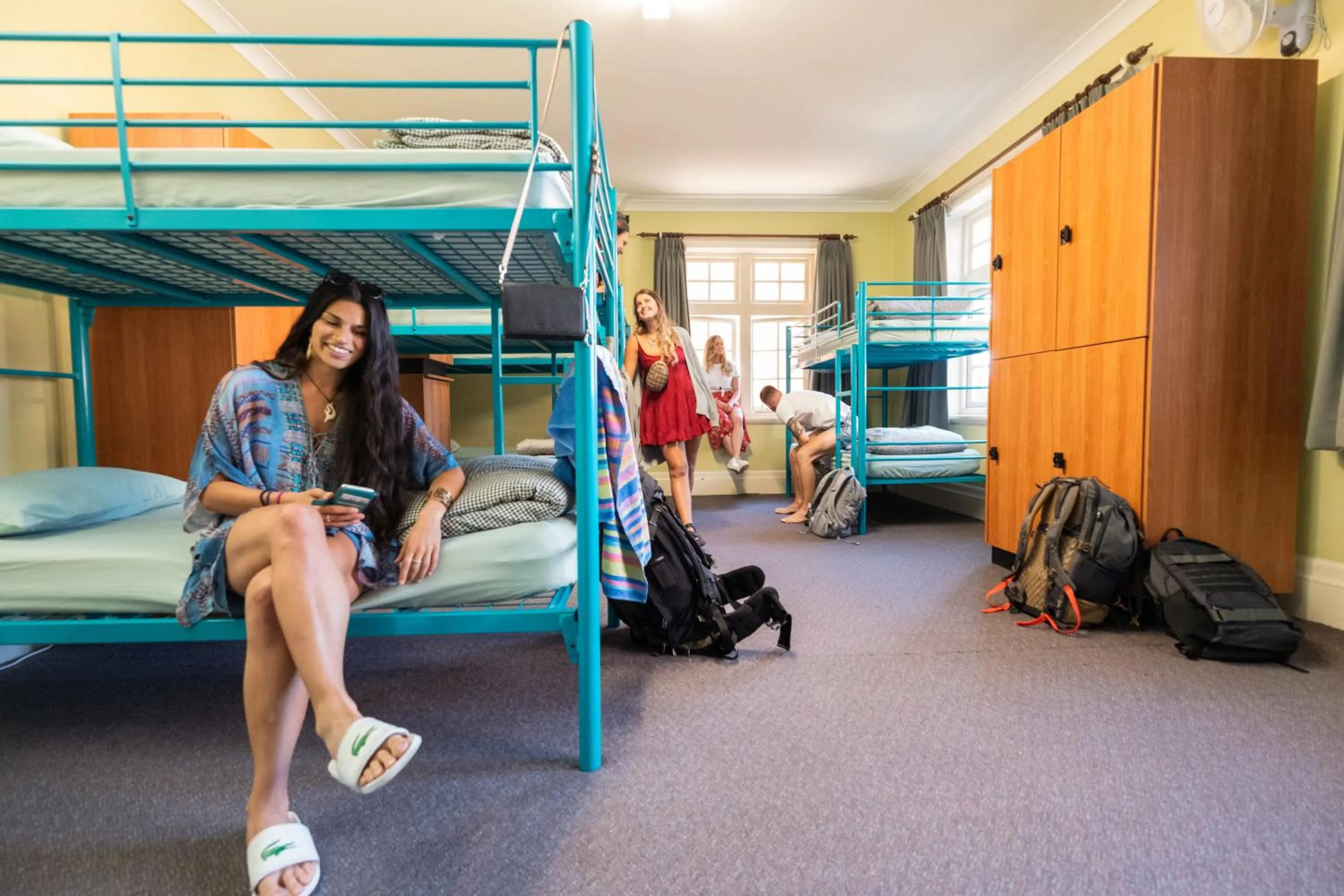 People, Bed in YHA Newcastle Beach