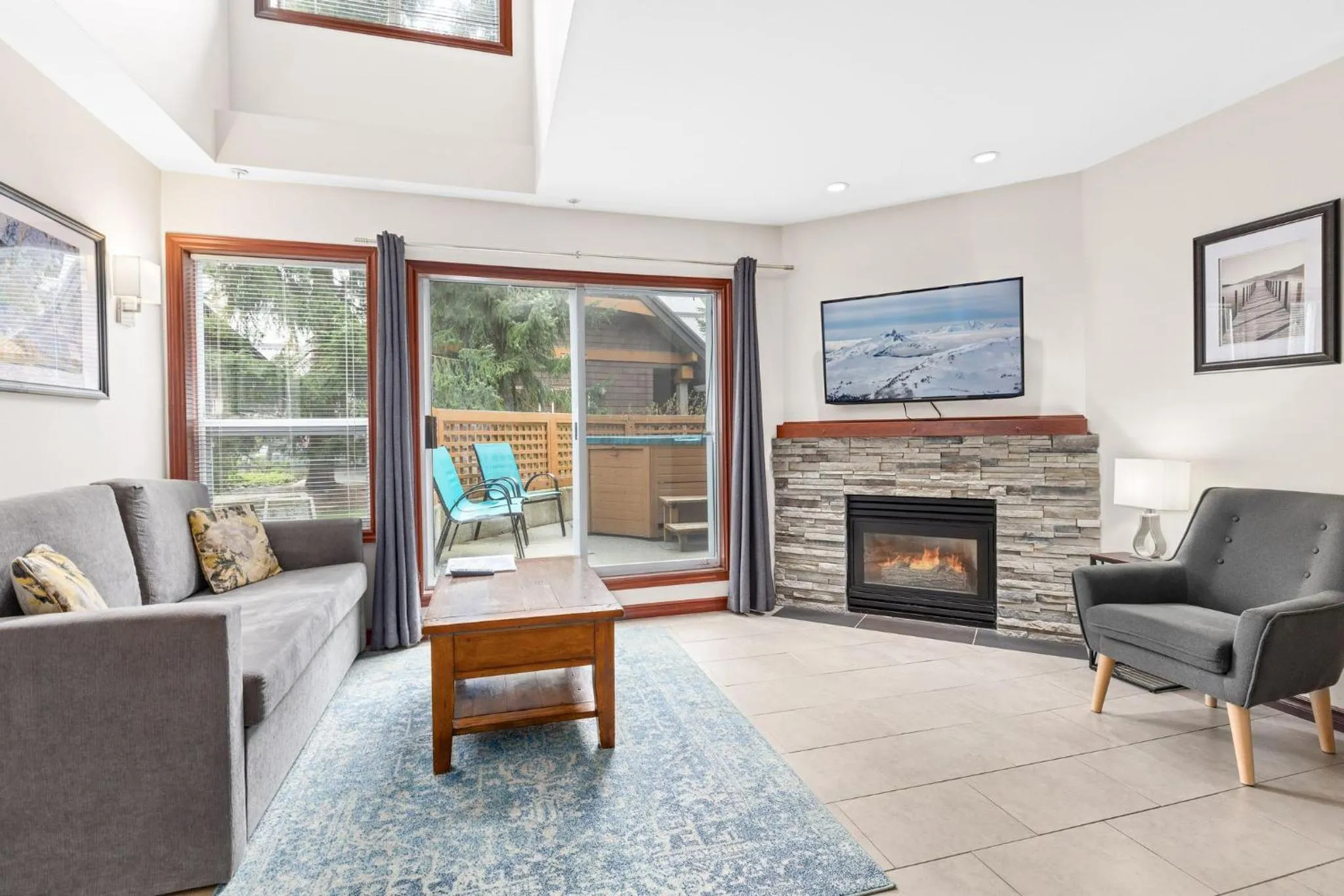 Living room in Glaciers Reach by Allseason Vacation Rentals