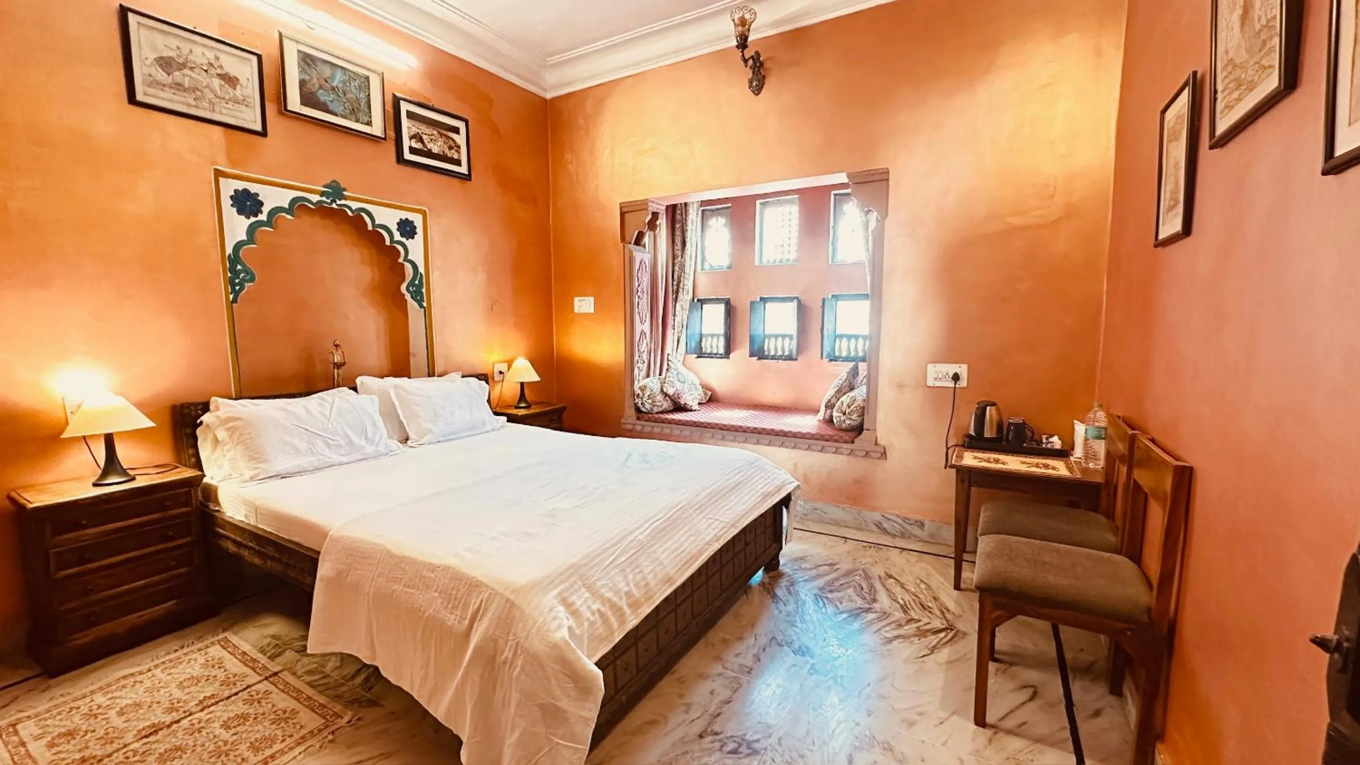 Bed in Haveli Bundi Inn