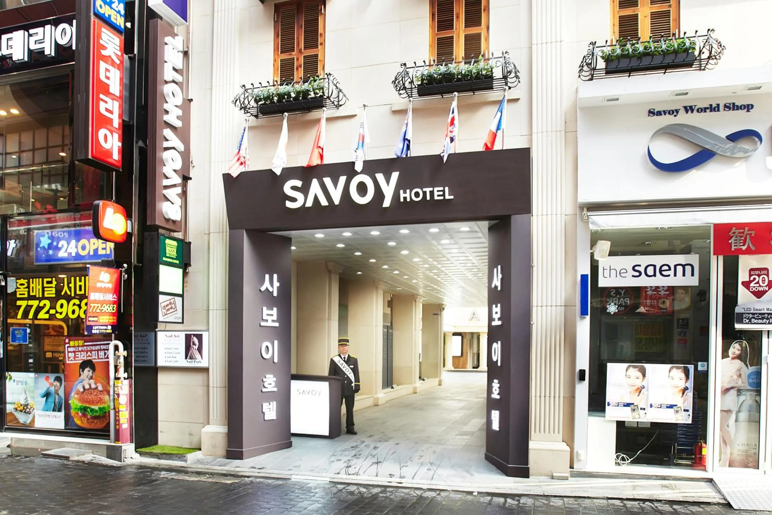 Facade/entrance in Savoy Hotel Myeongdong