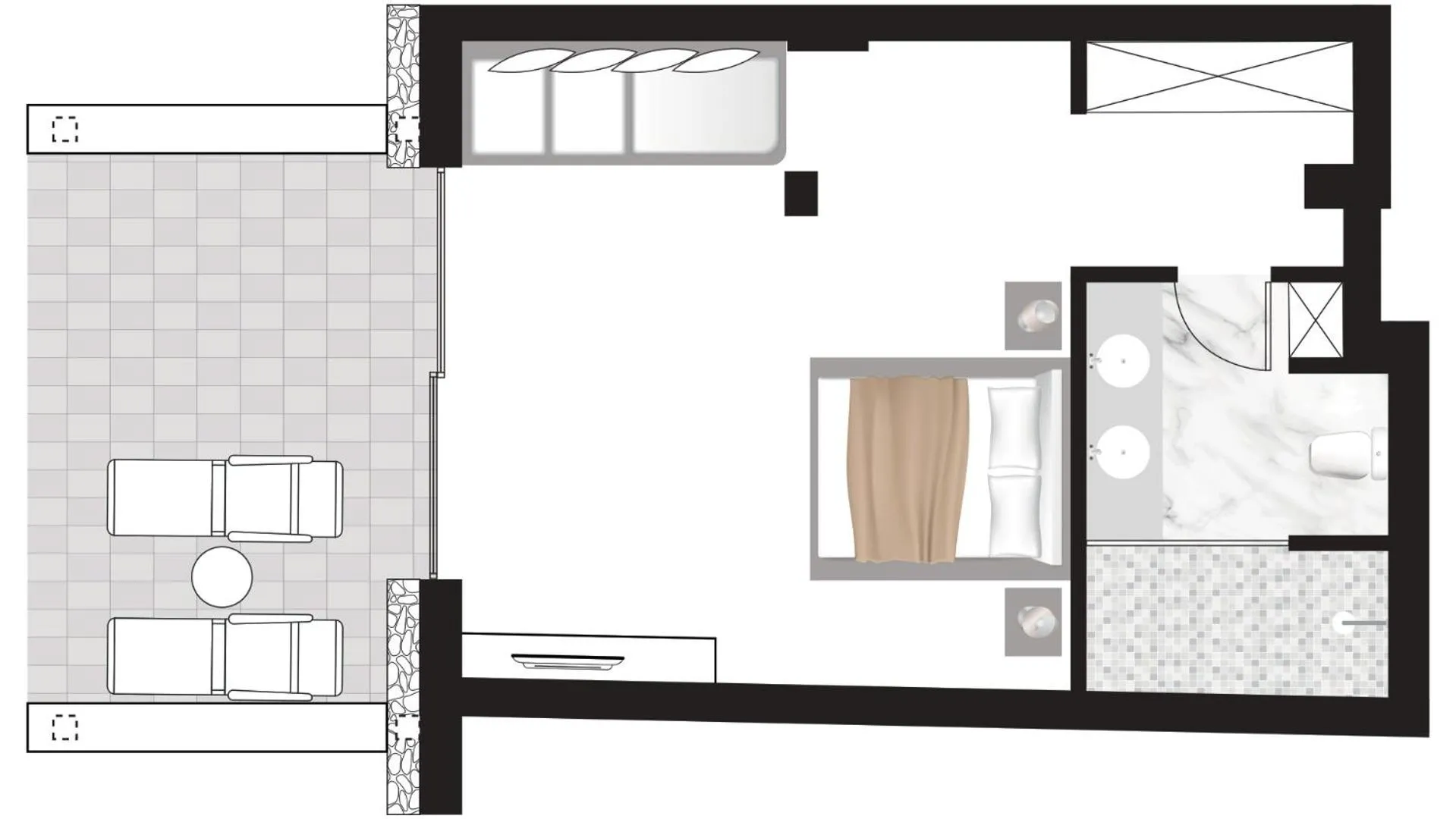 Bathroom in Mykonos Lolita, A Grecotel Resort to Live