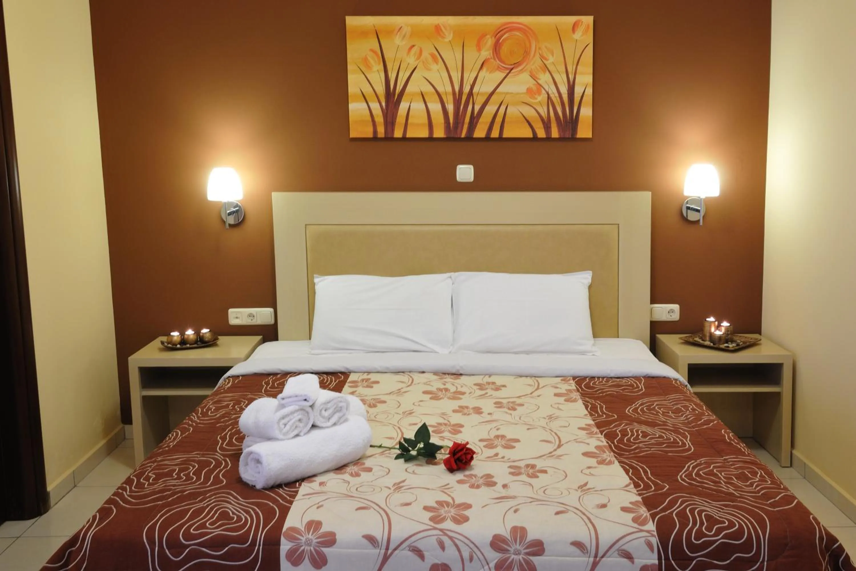 Bed in Faros Luxury Suites