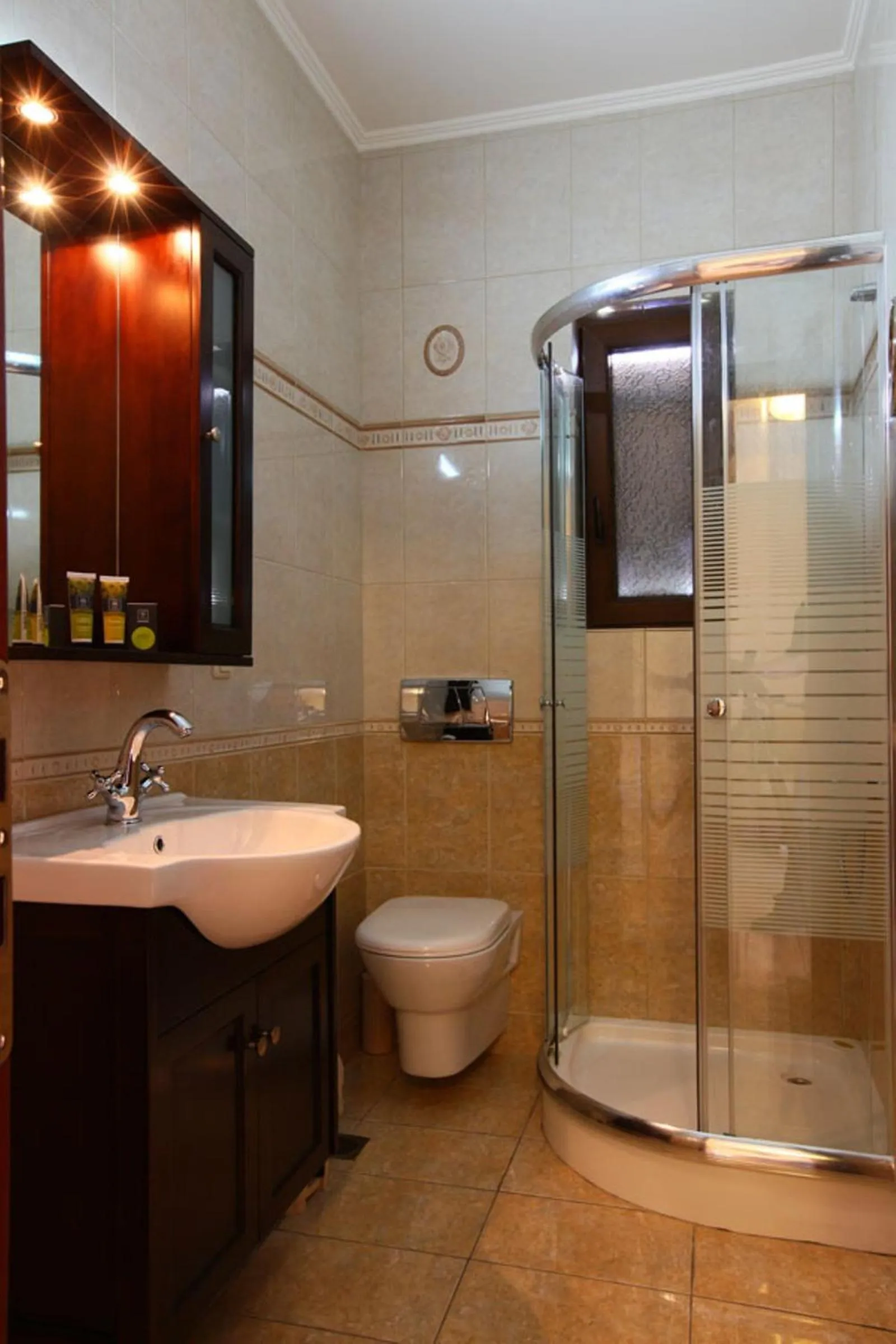 Shower in Faros Luxury Suites