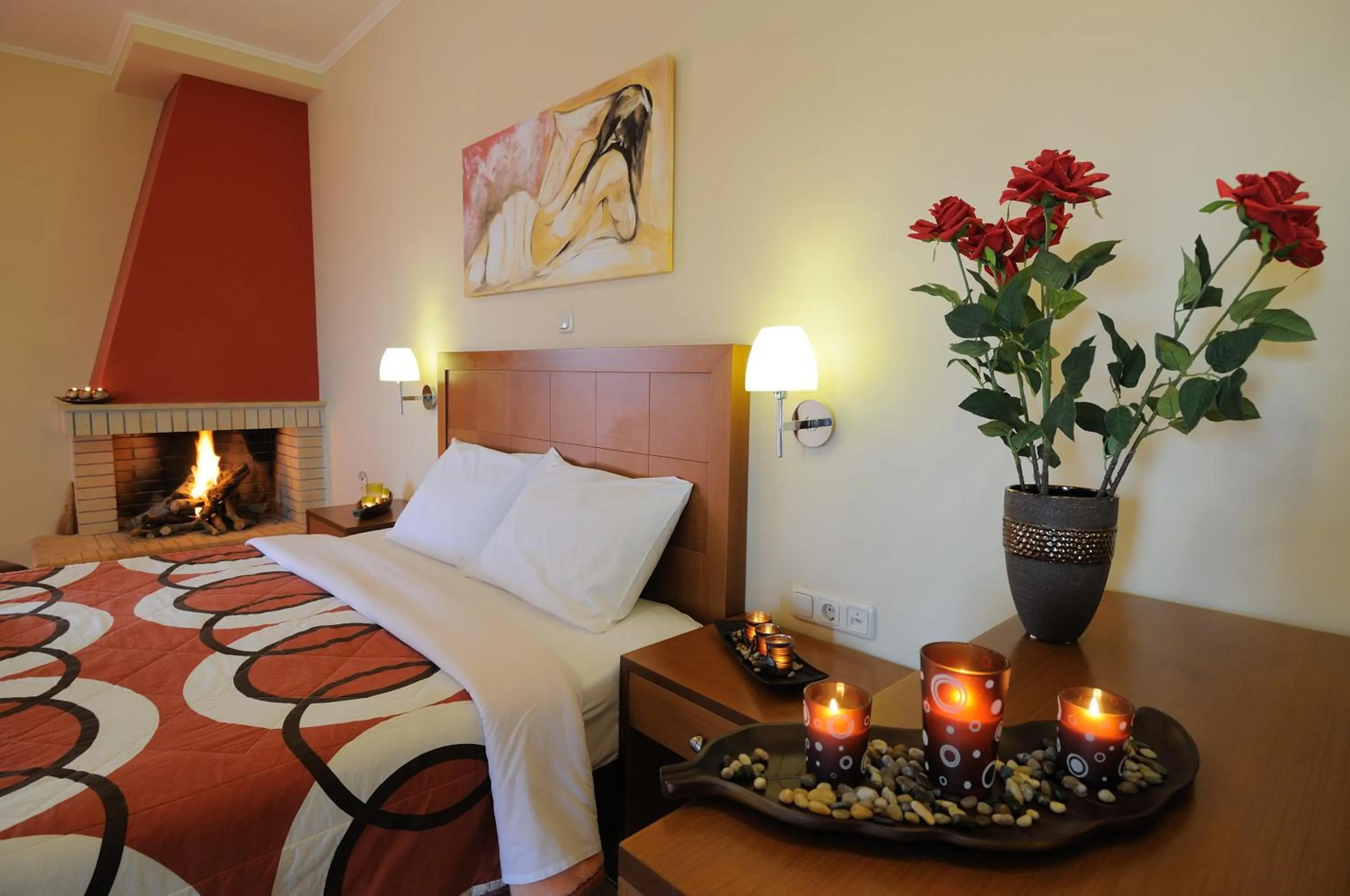 Bed in Faros Luxury Suites