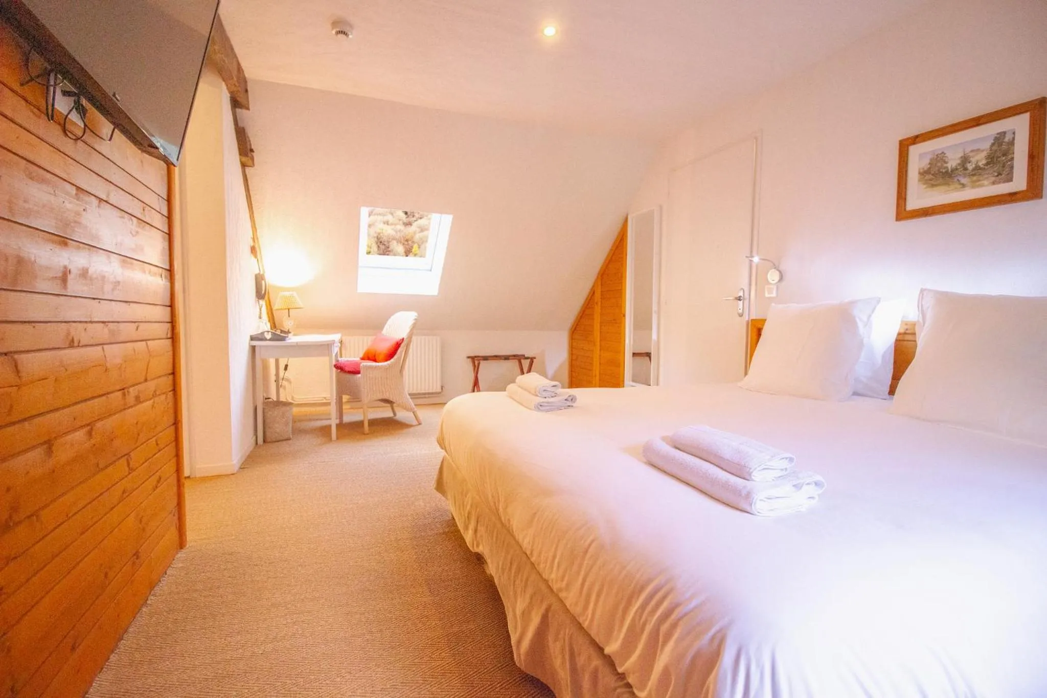 Bedroom, Bed in Garden & City Bagnères-de-Bigorre - Domaine de Ramonjuan