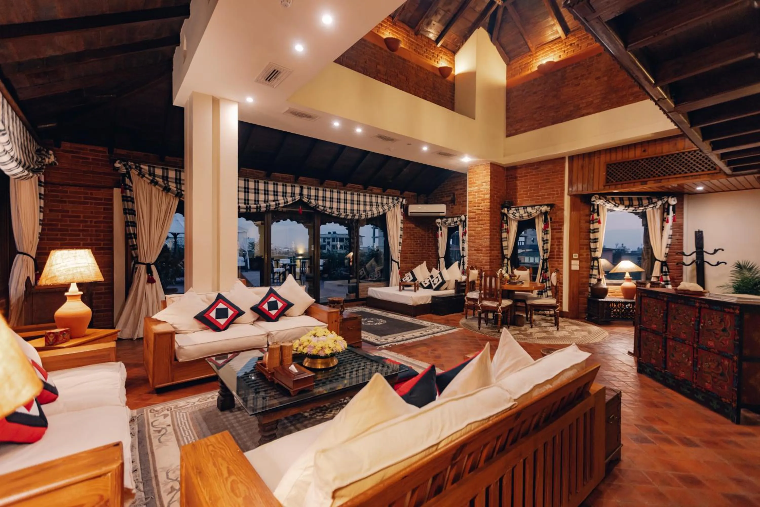 Seating area in The Dwarika's