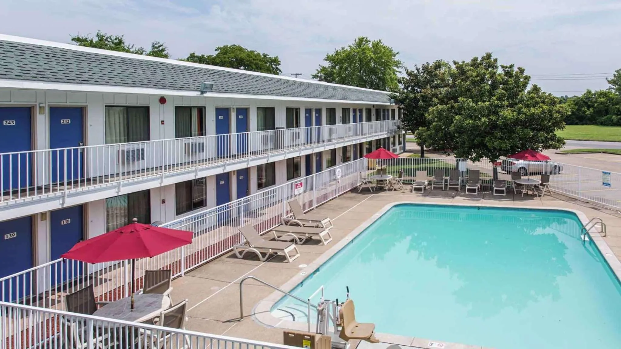 Pool view in Motel 6-Goodlettsville, TN - Nashville
