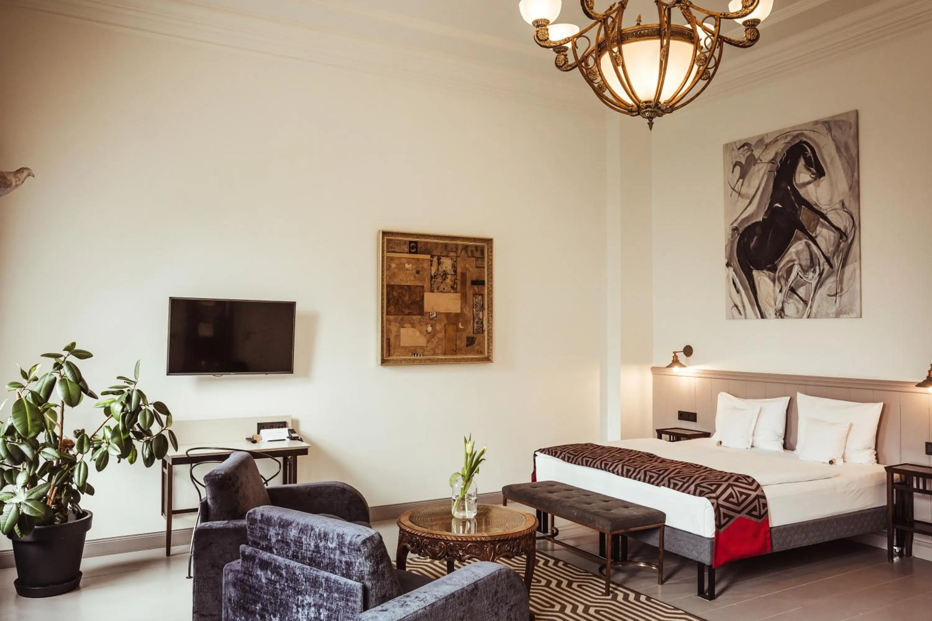 Bed in Art Hotel Roma