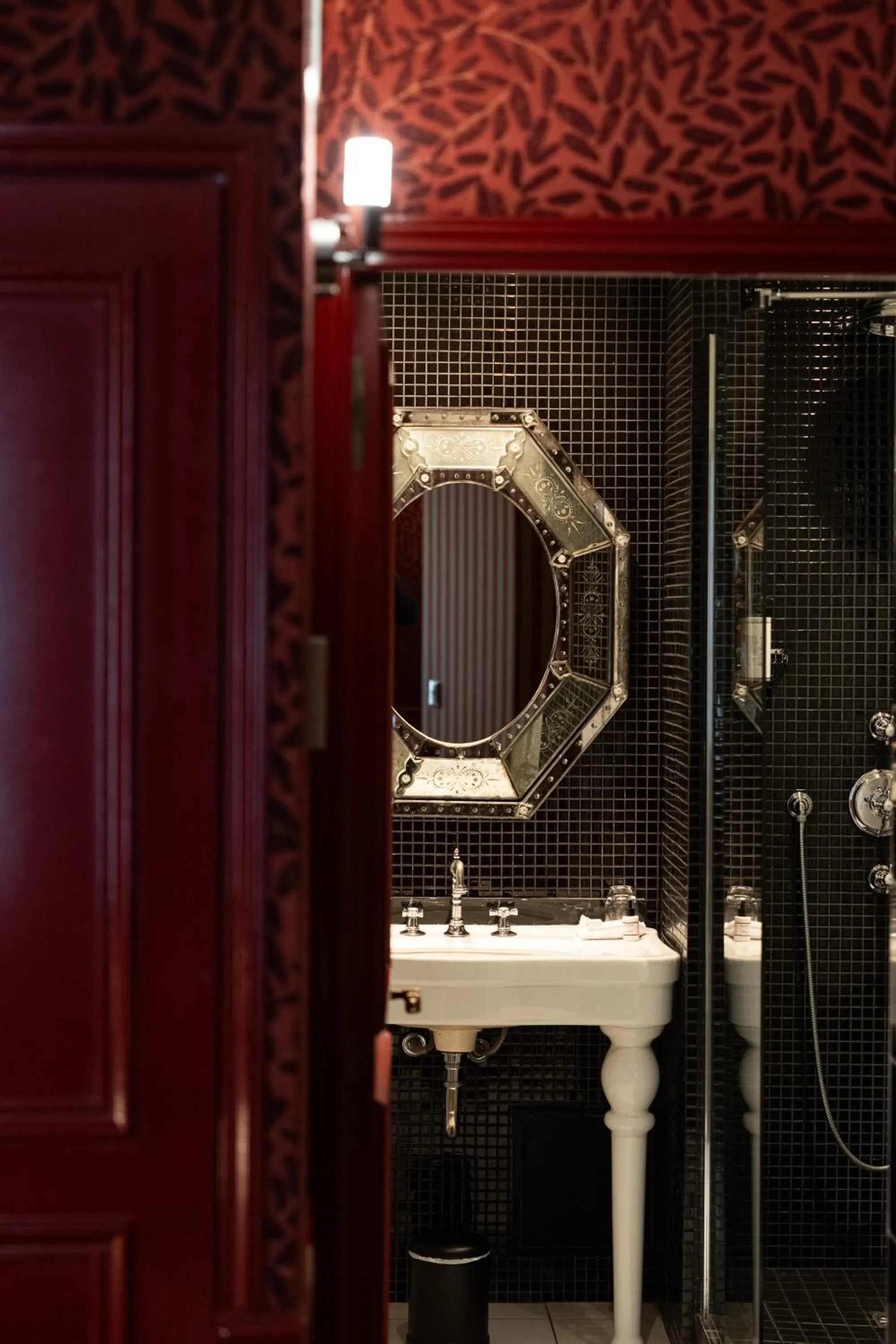 Bathroom in Hôtel du Petit Moulin, Haute Couture hotel by Lacroix