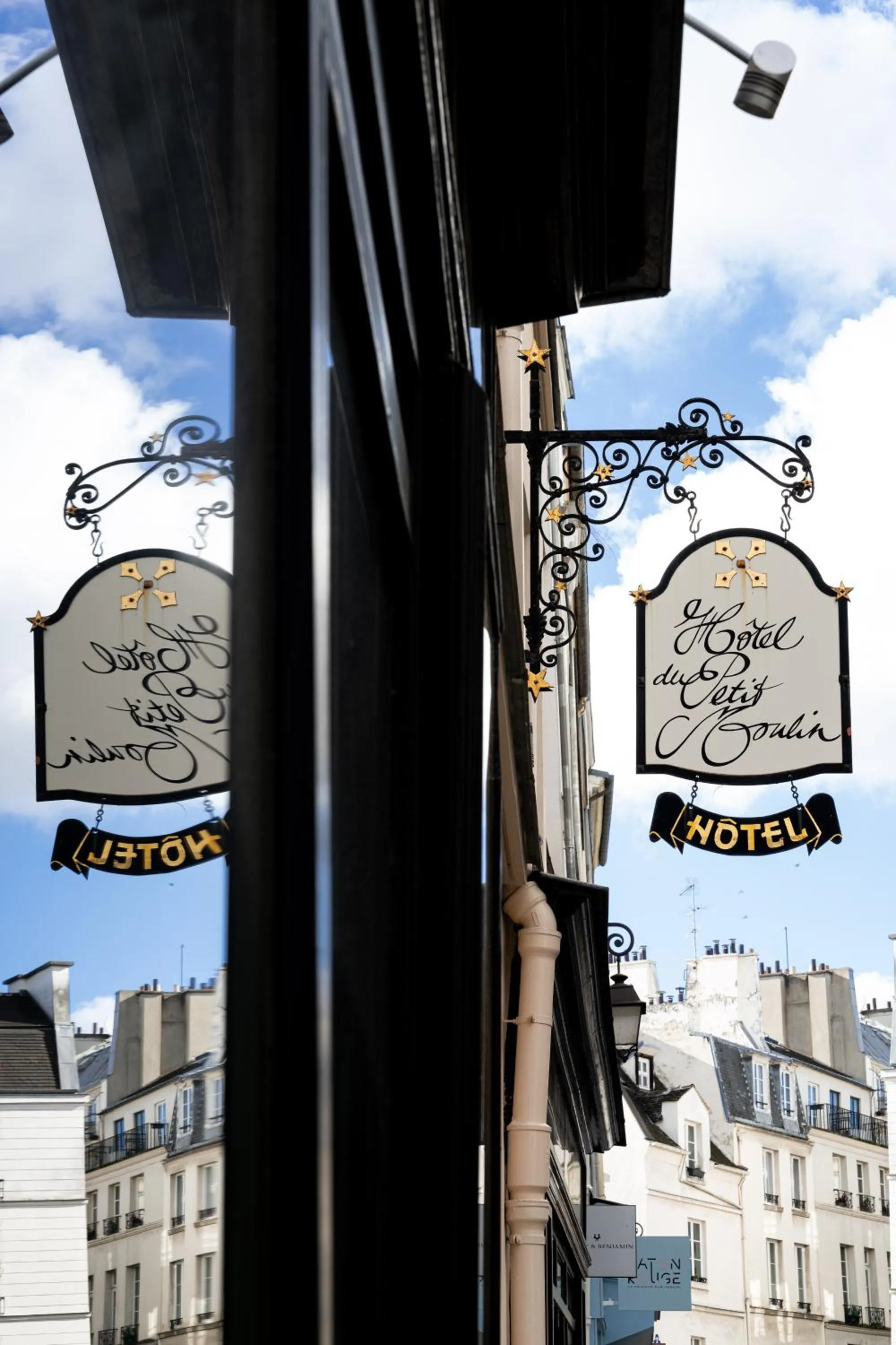 Facade/entrance in Hôtel du Petit Moulin, Haute Couture hotel by Lacroix