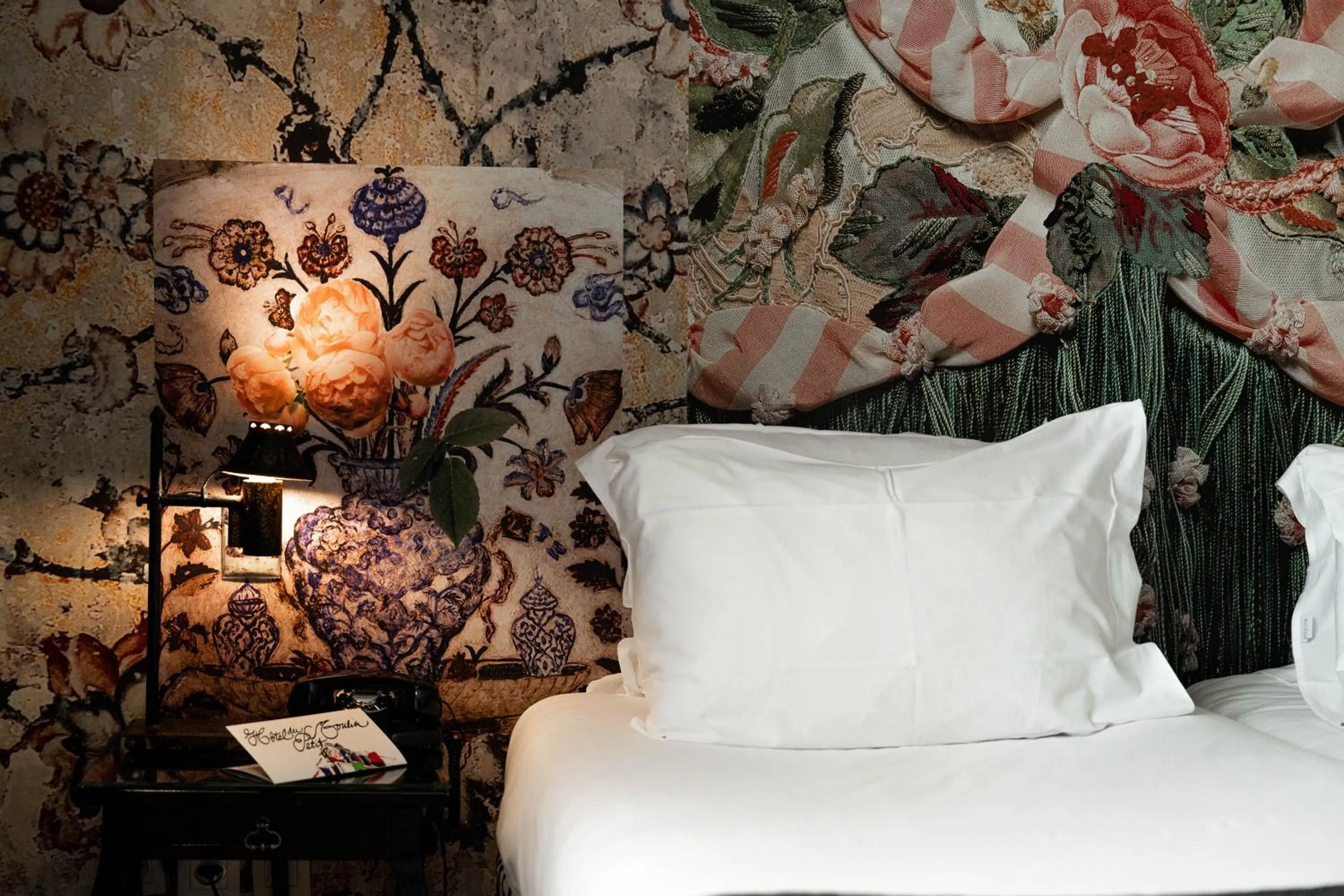 Bedroom, Bed in Hôtel du Petit Moulin, Haute Couture hotel by Lacroix