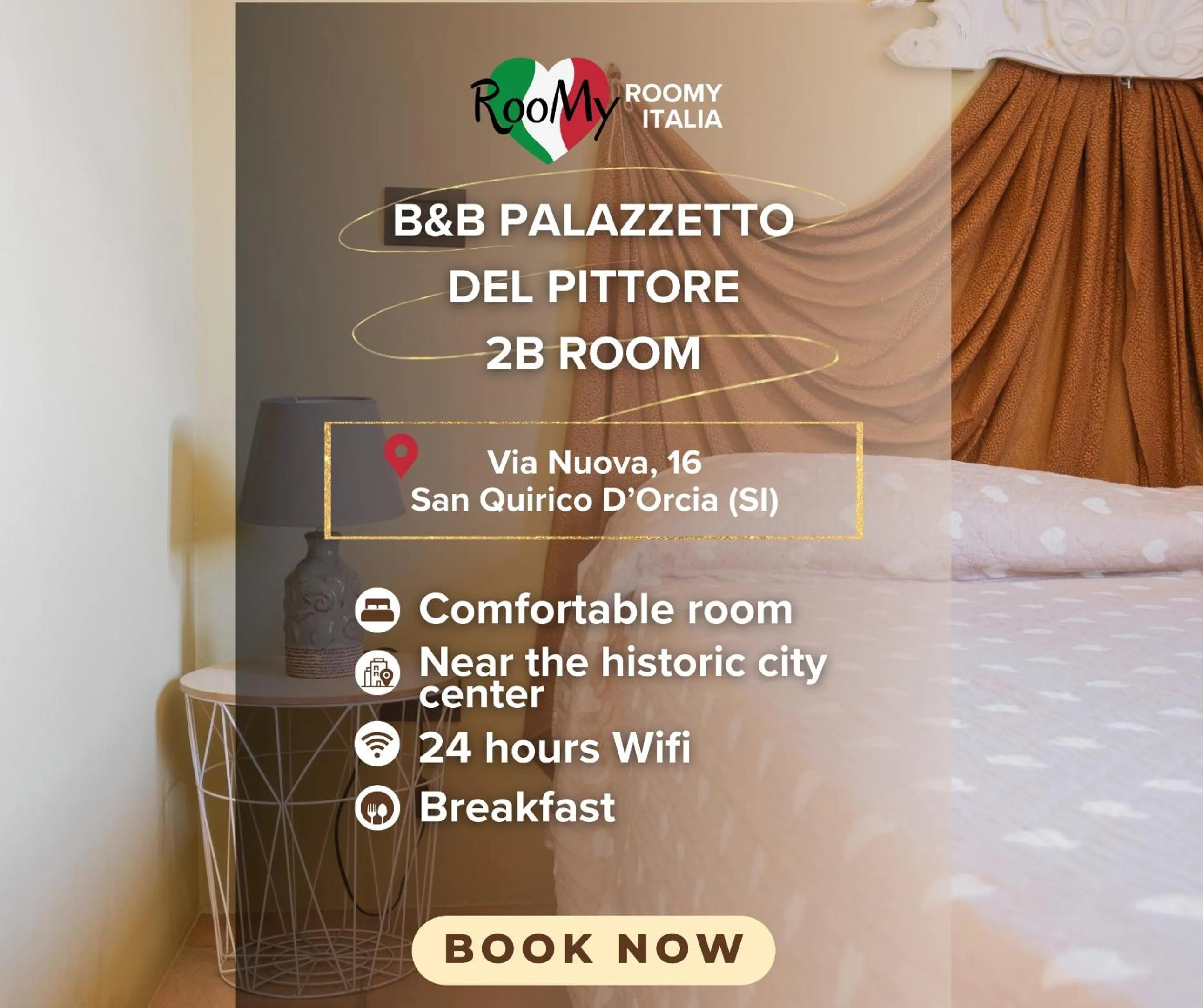 Logo/Certificate/Sign, Bed in Palazzetto del Pittore in San Quirico d'Orcia