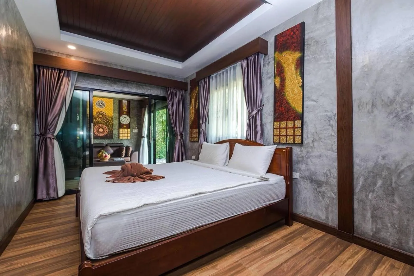 Bed in Oscar Villa Aonang Krabi