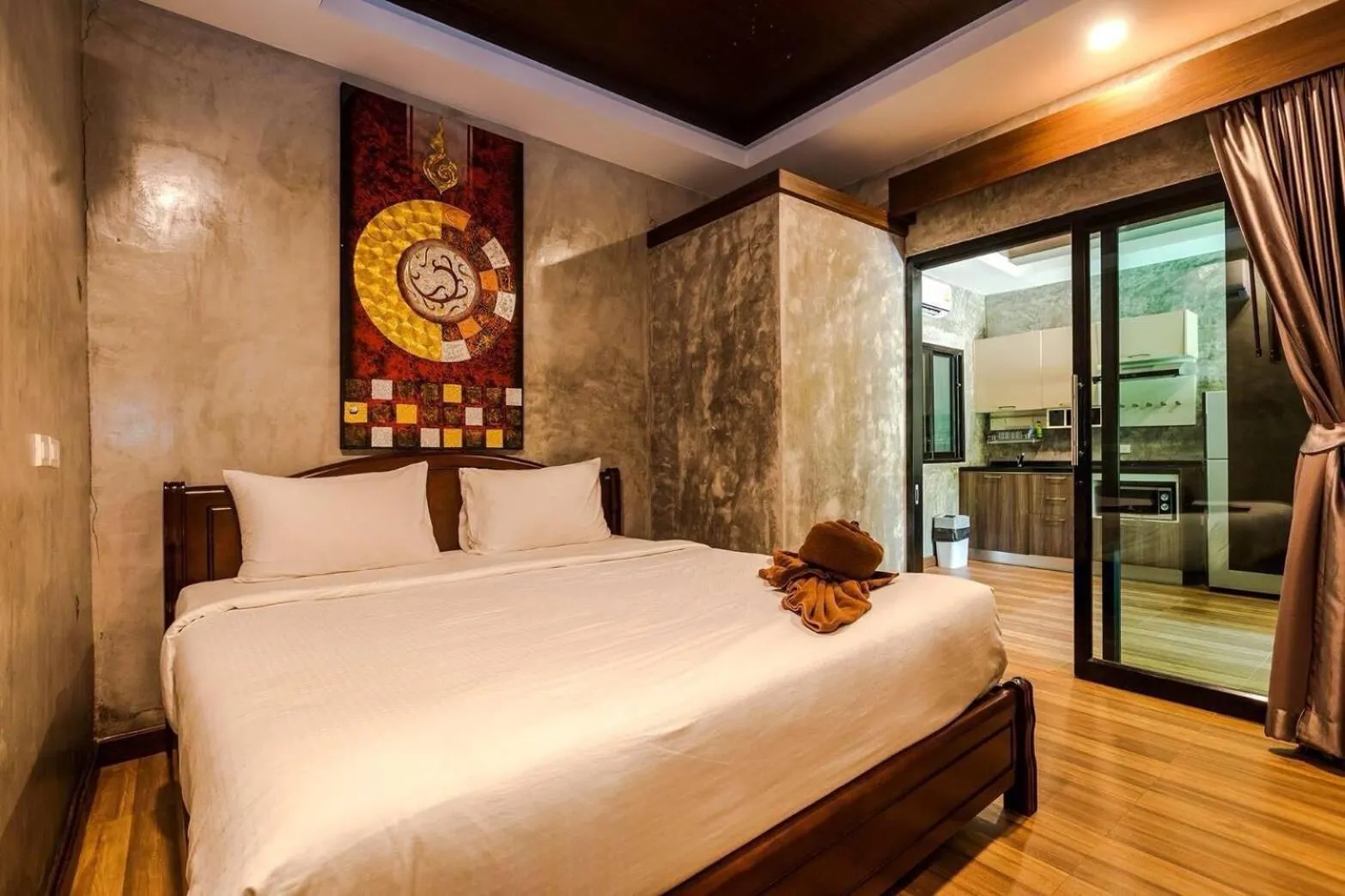 Bed in Oscar Villa Aonang Krabi