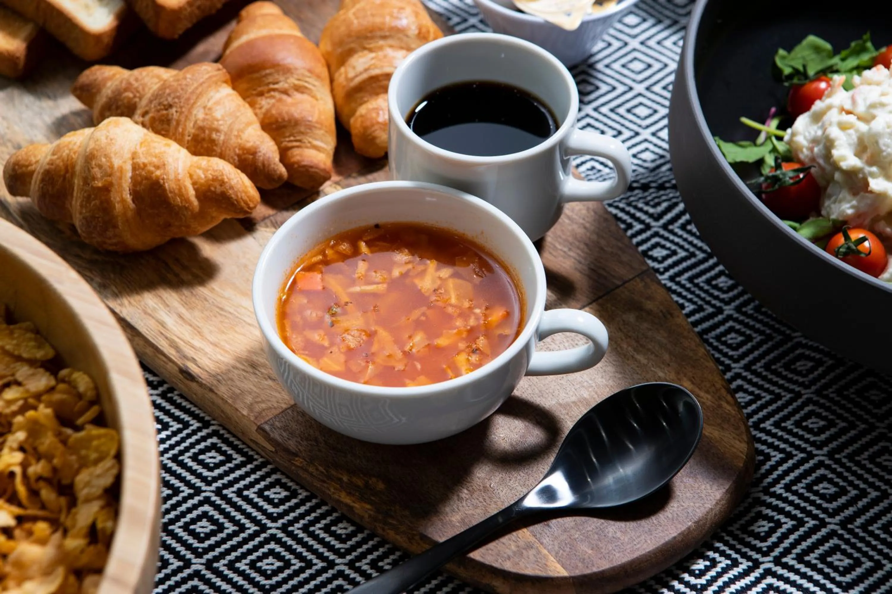 Buffet breakfast in Grids Tokyo Ueno Hotel&Hostel