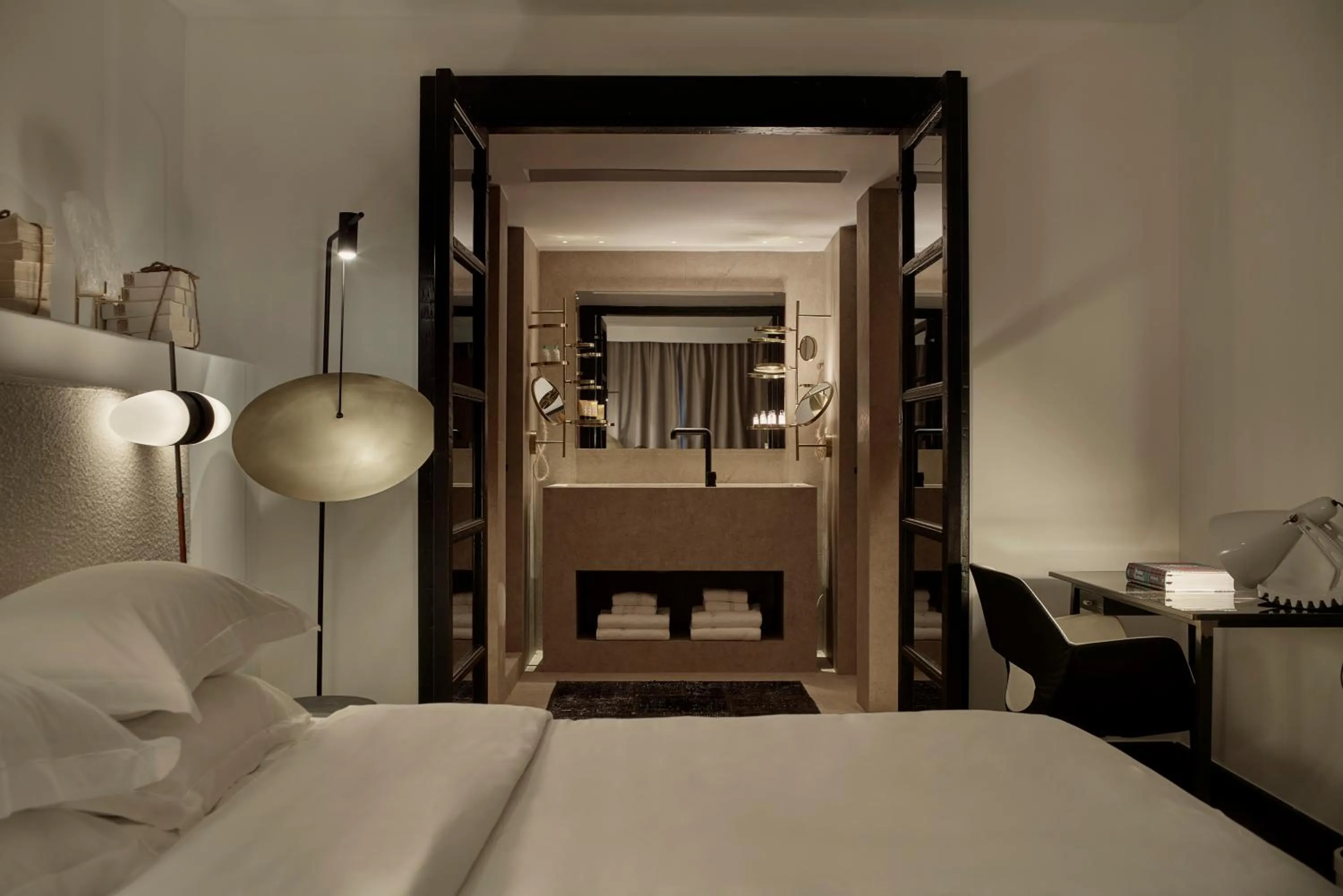 Bedroom, Bed in Myconian Villa Collection - Preferred Hotels & Resorts