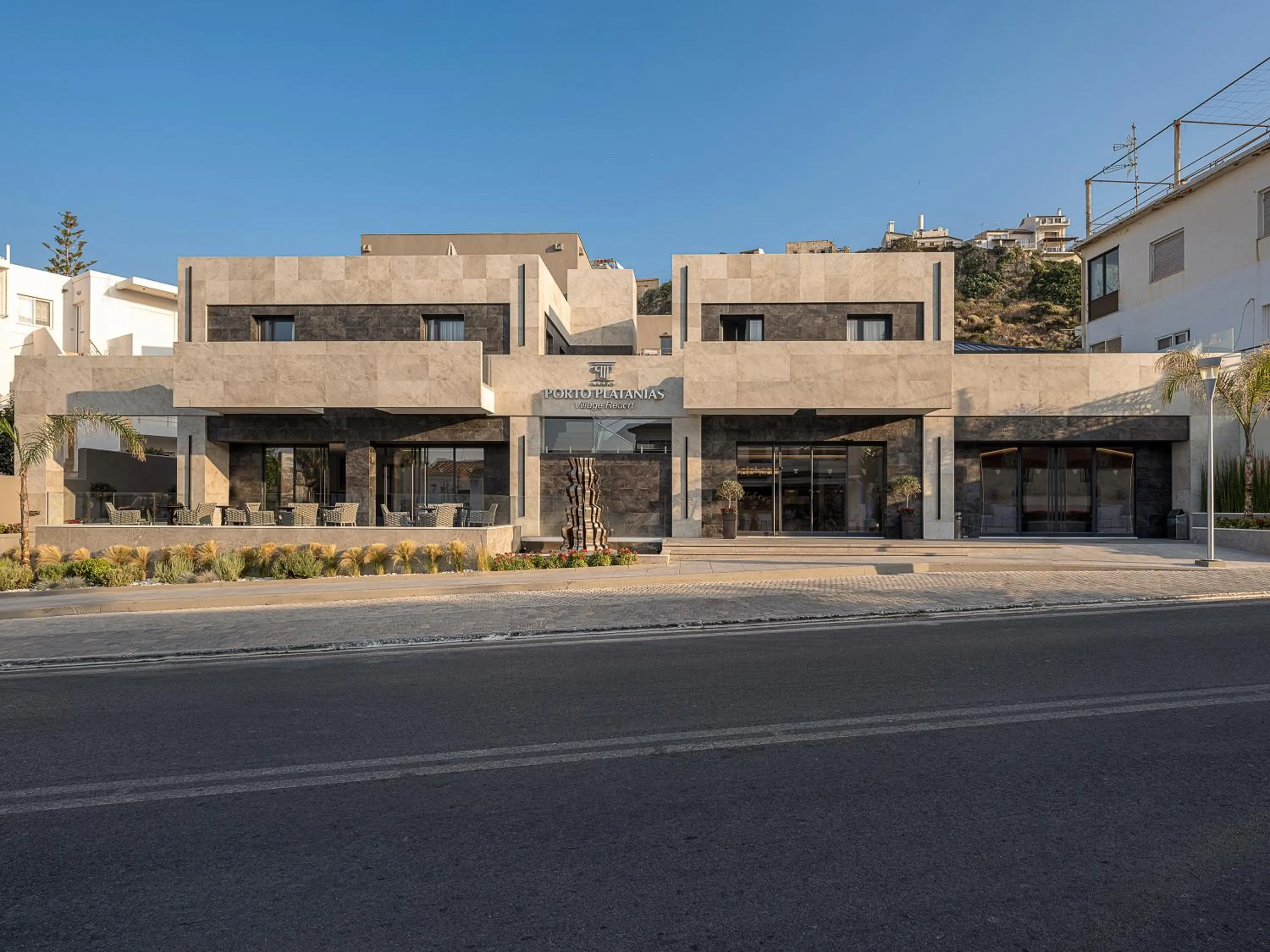 Facade/entrance in Porto Platanias Village Resort